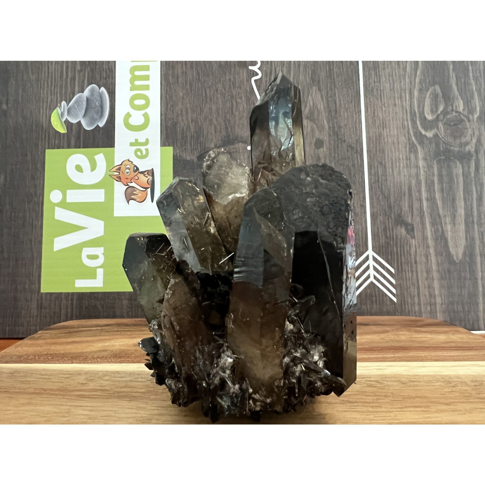 large smoky quartz cluster, black quartz, effective against stress and helping to overcome difficult times