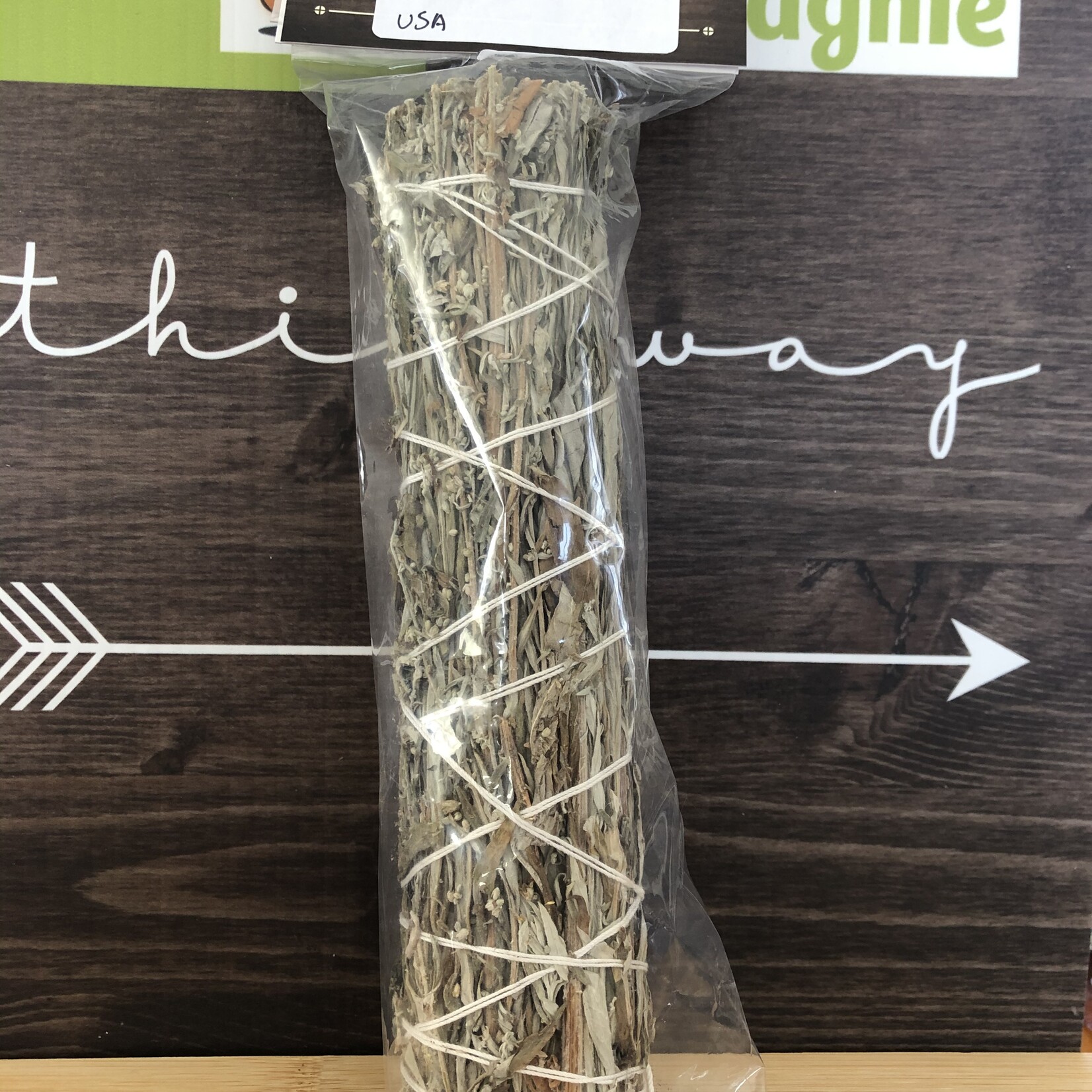 mugwort smudge stick- large 8″-9"- black sage, beneficial for cleansing, purifying, protecting, helps reconnect with our Mother Earth