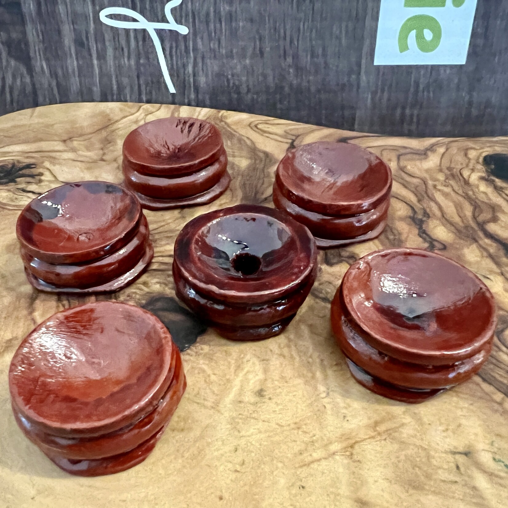 perfect wooden support for sphere, wooden base for crystal ball, handcrafted base in varnished red wood