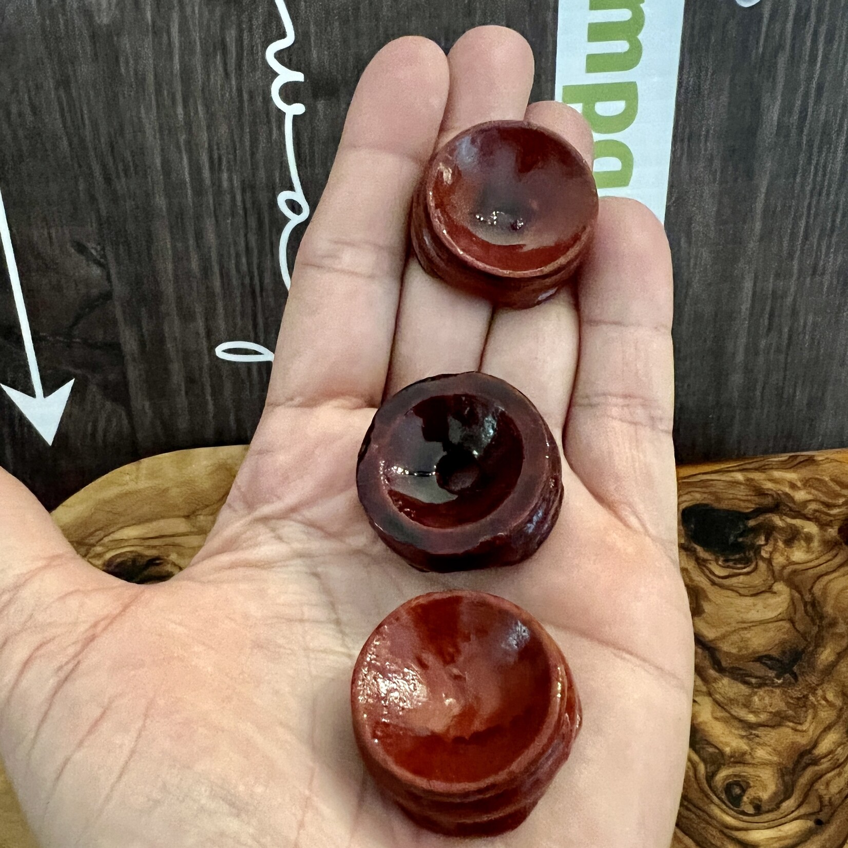 perfect wooden support for sphere, wooden base for crystal ball, handcrafted base in varnished red wood