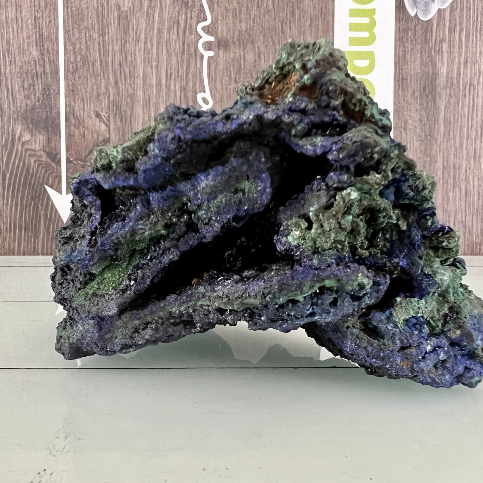 fantastic raw malachite azurite, helps release anger, aggression or unmanageable emotions