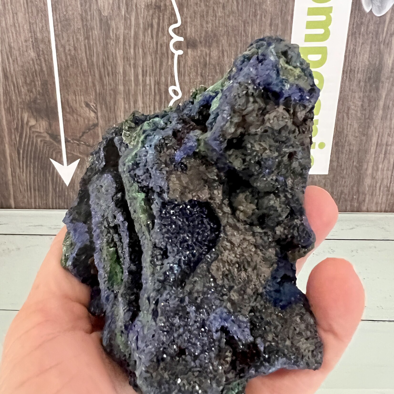 fantastique azurite malachite brute, aide à libérer la colère, l'agressivité ou les émotions ingérables