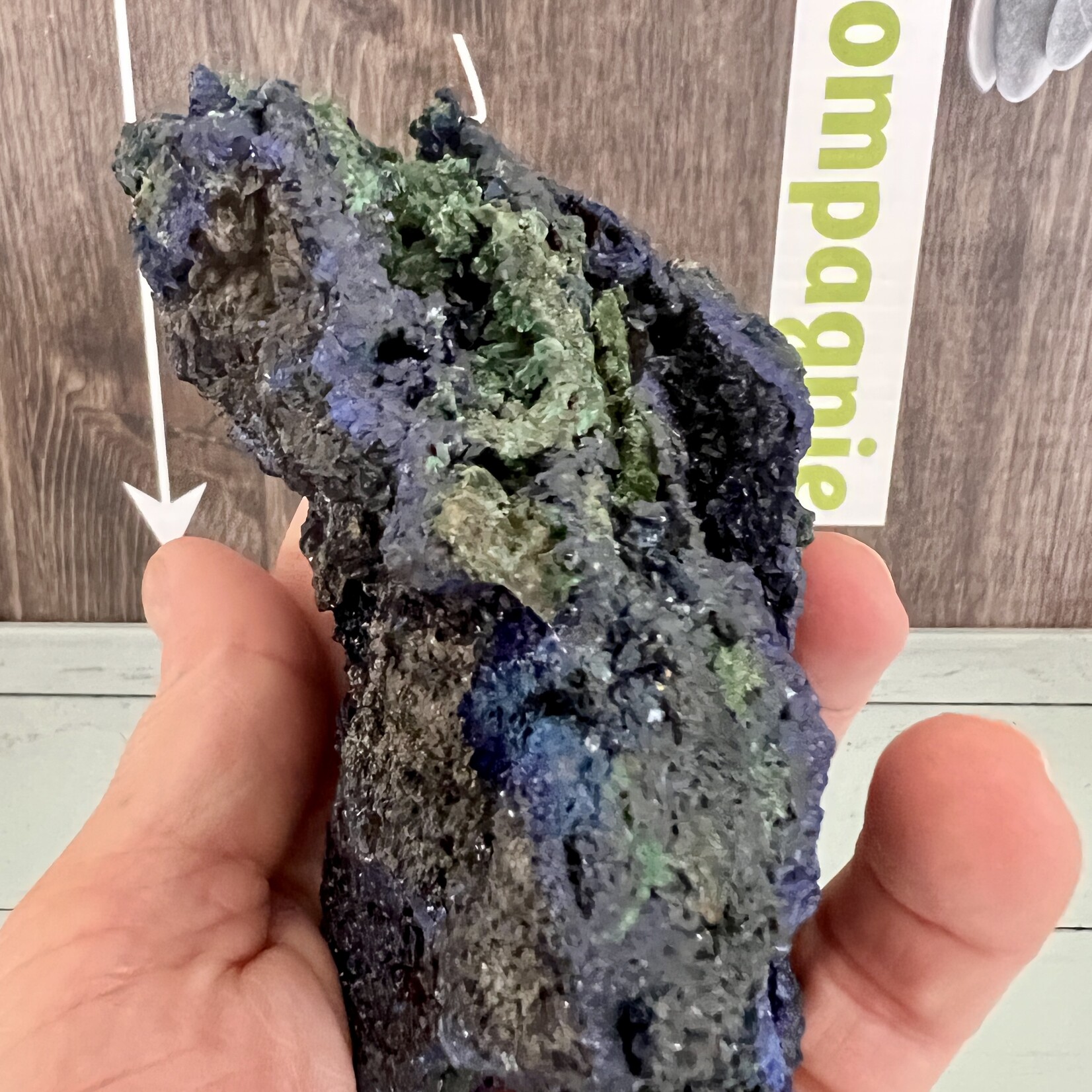fantastique azurite malachite brute, aide à libérer la colère, l'agressivité ou les émotions ingérables