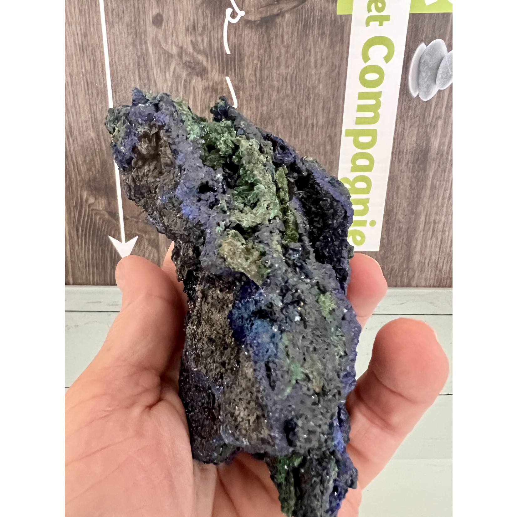 fantastique azurite malachite brute, aide à libérer la colère, l'agressivité ou les émotions ingérables