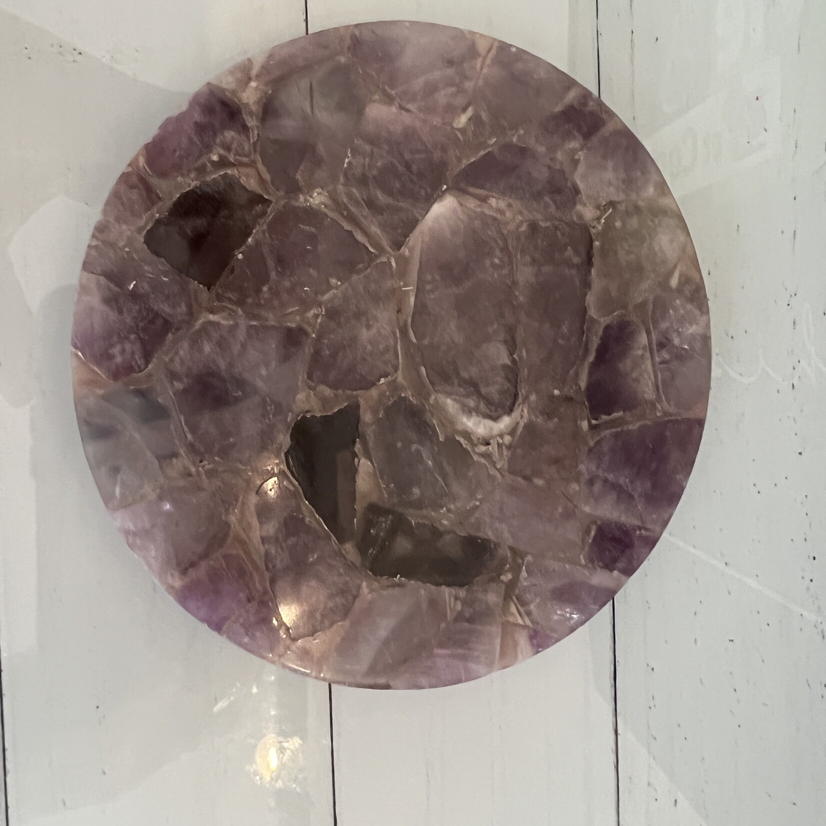 Enchanting Amethyst Crystal Plate – Unique Spiritual Decor