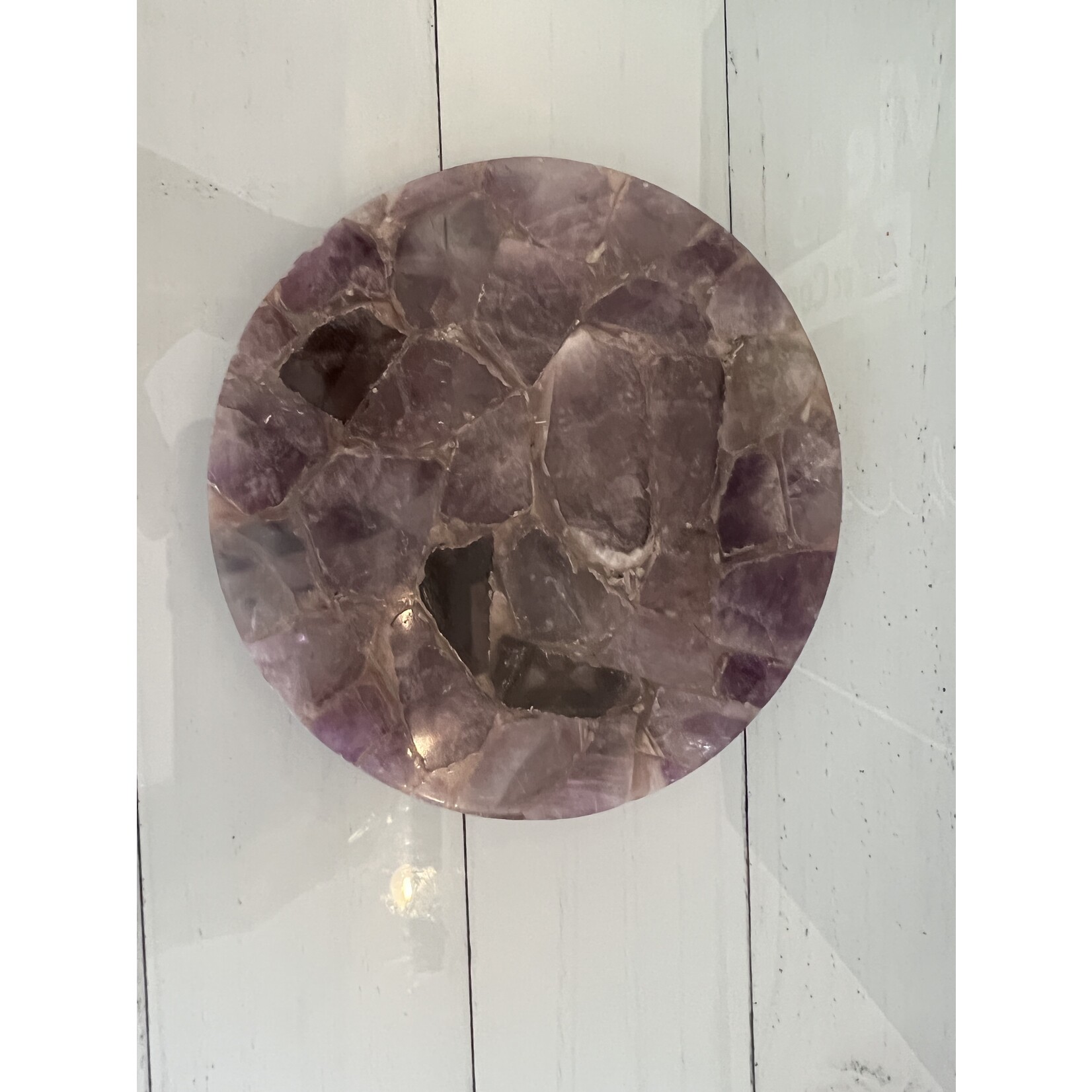 Enchanting Amethyst Crystal Plate – Unique Spiritual Decor