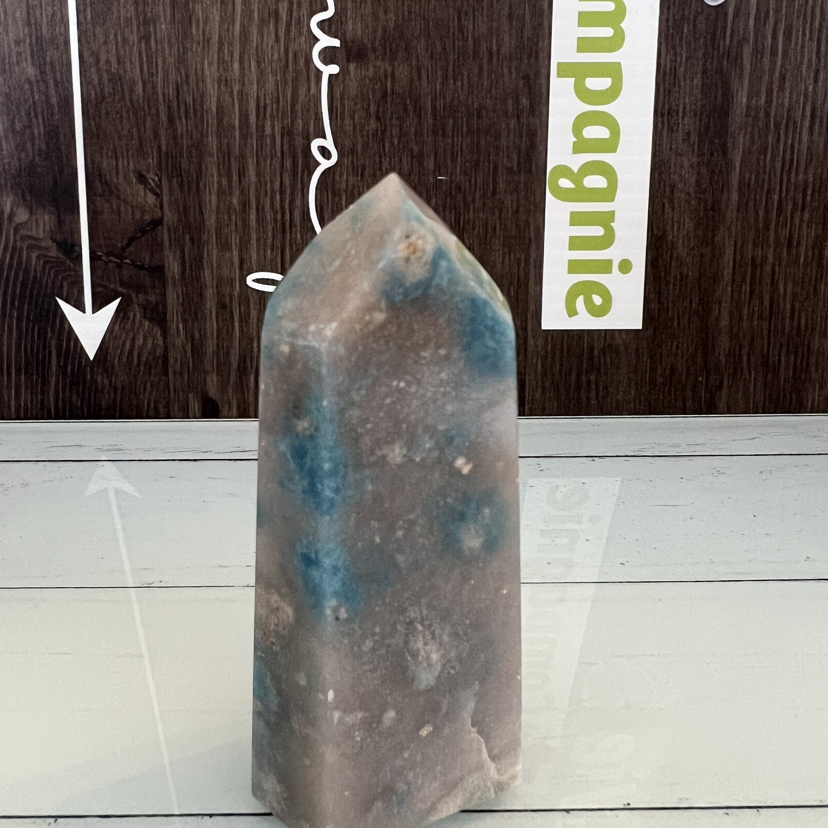 large blue tower trolleite, fosters a divine connection between us and our higher selves, helps the soul forge a connection to the universe