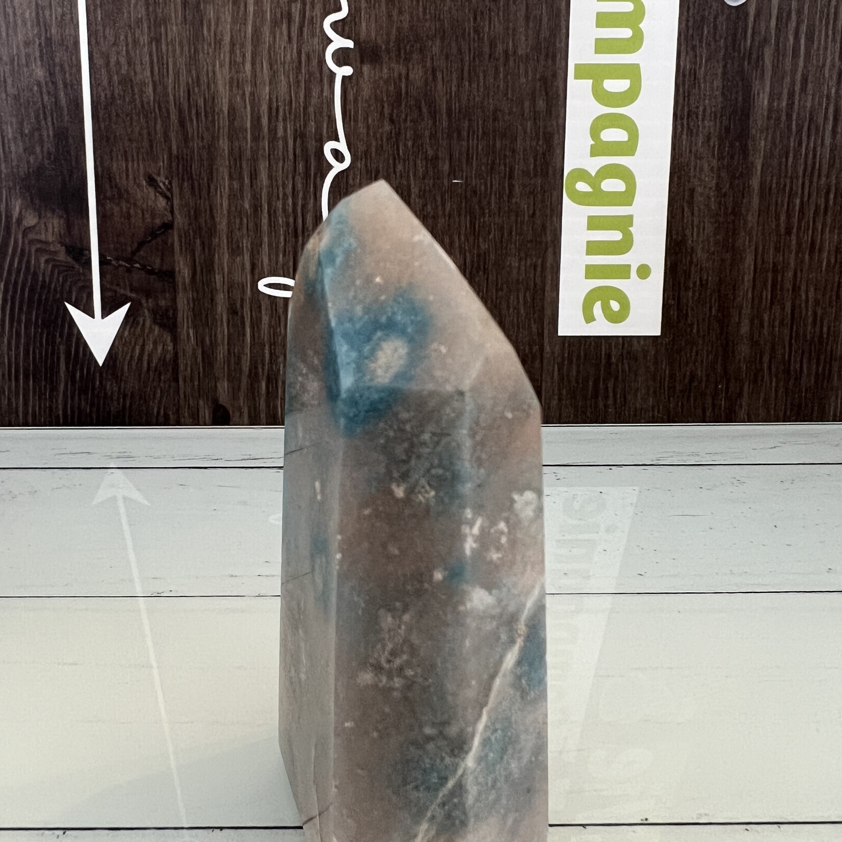 large blue tower trolleite, fosters a divine connection between us and our higher selves, helps the soul forge a connection to the universe