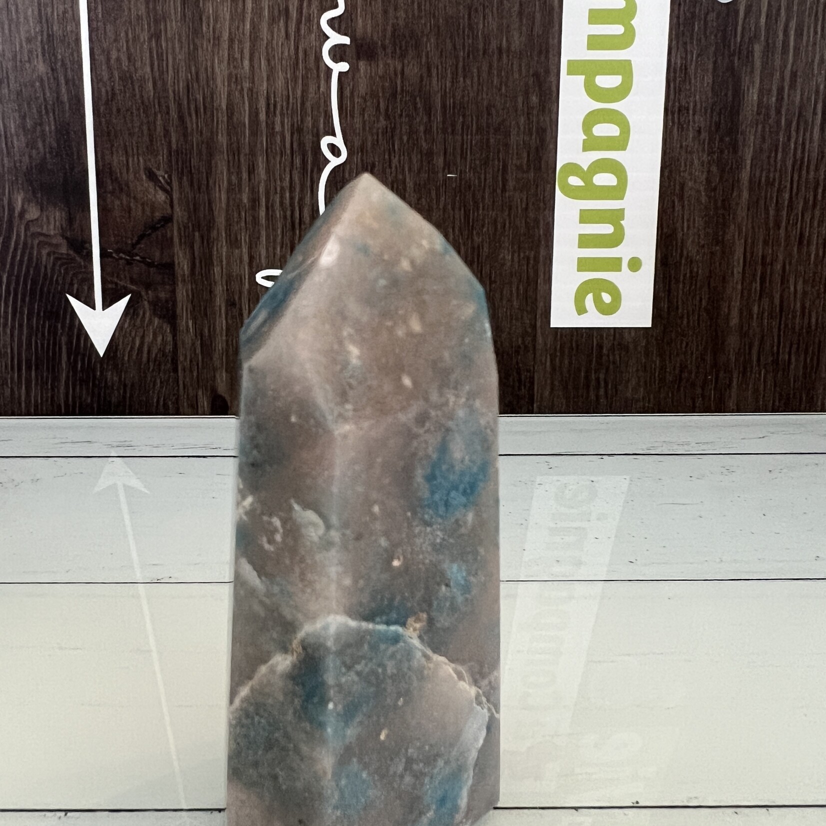 large blue tower trolleite, fosters a divine connection between us and our higher selves, helps the soul forge a connection to the universe