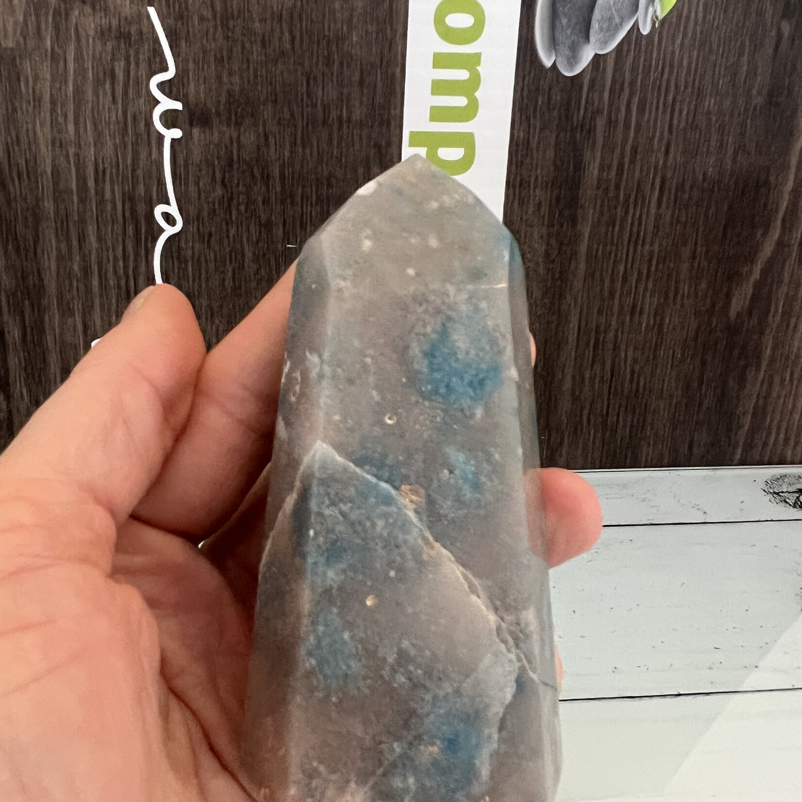 large blue tower trolleite, fosters a divine connection between us and our higher selves, helps the soul forge a connection to the universe