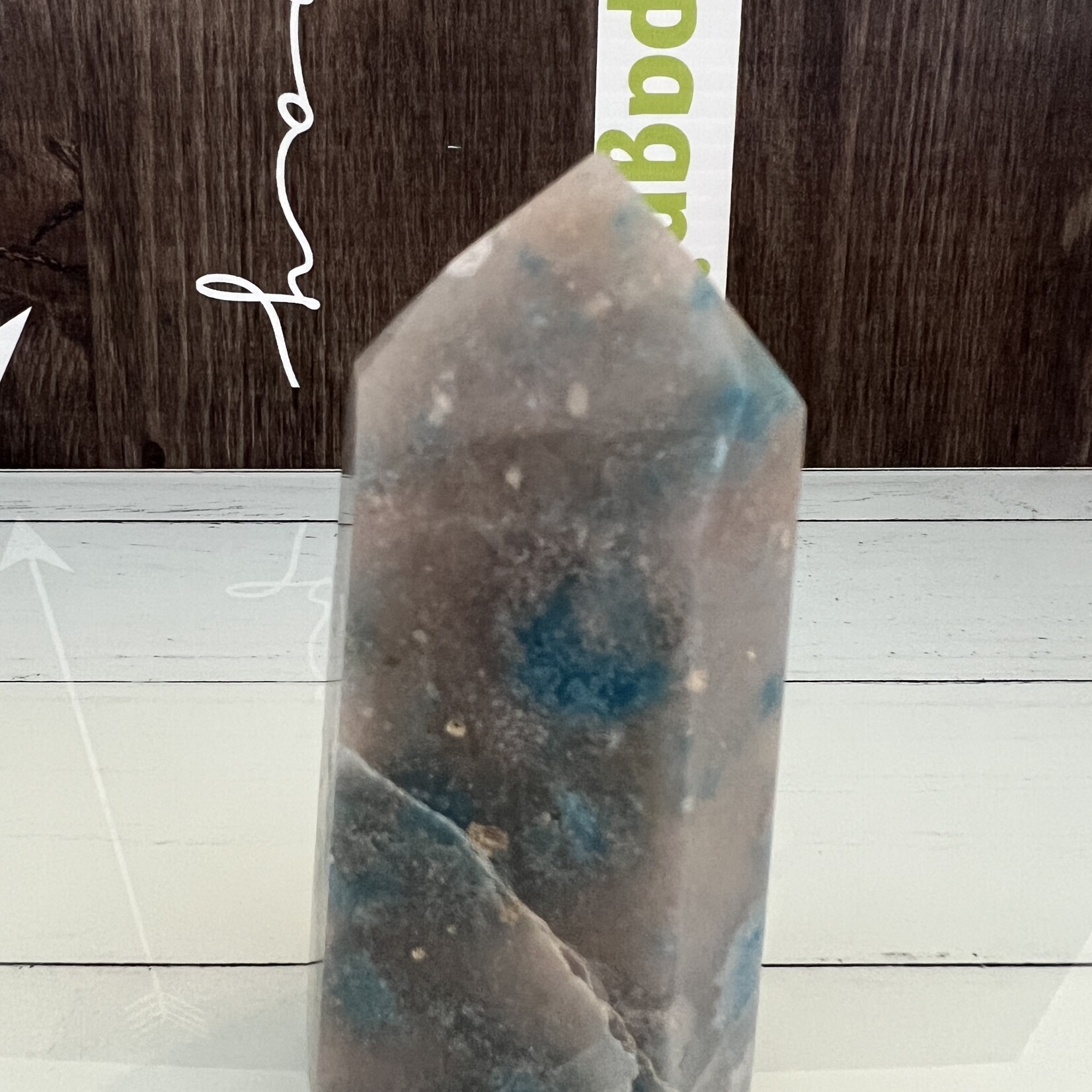 large blue tower trolleite, fosters a divine connection between us and our higher selves, helps the soul forge a connection to the universe