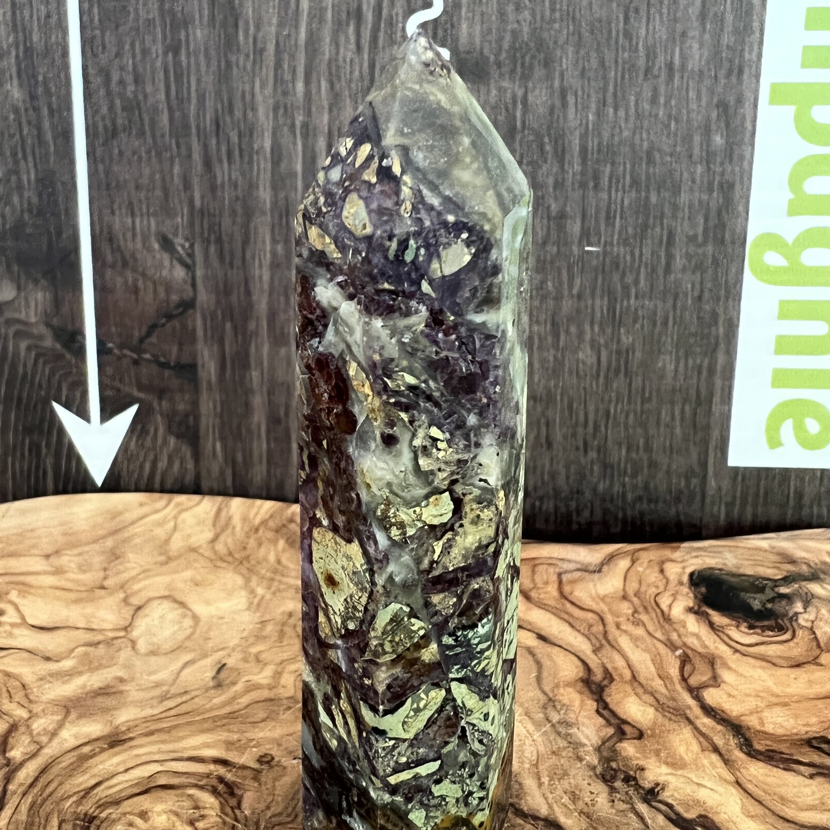 purple flower fluorite crystal tower point natural, fluorite tower, bring order to chaos