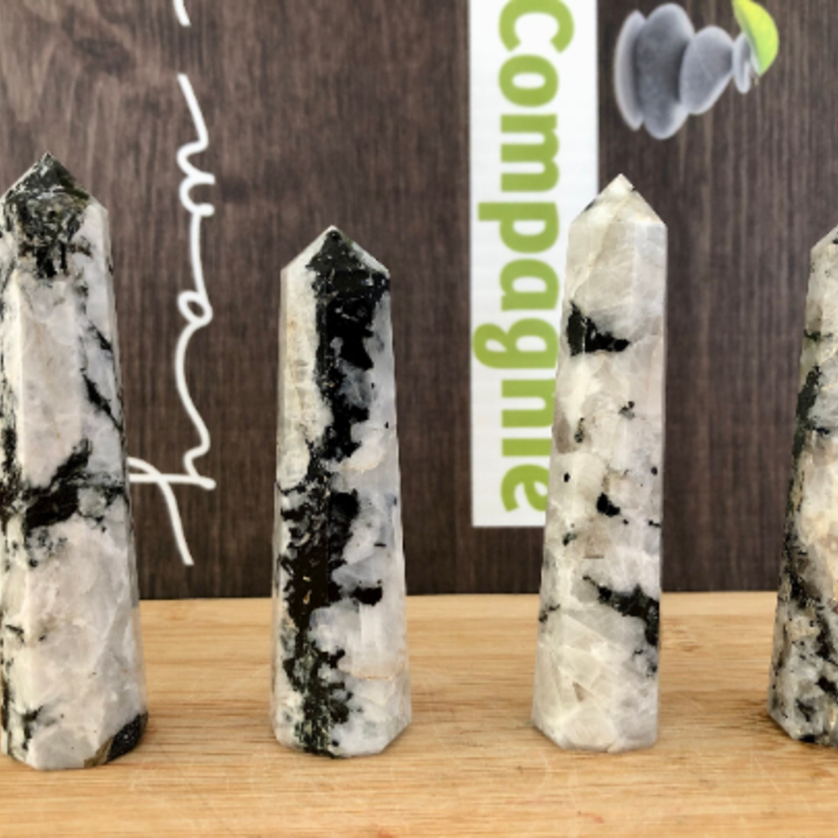 rainbow moonstone obelisk, frequently used to improve intuition, it is said to be able to make wishes come true