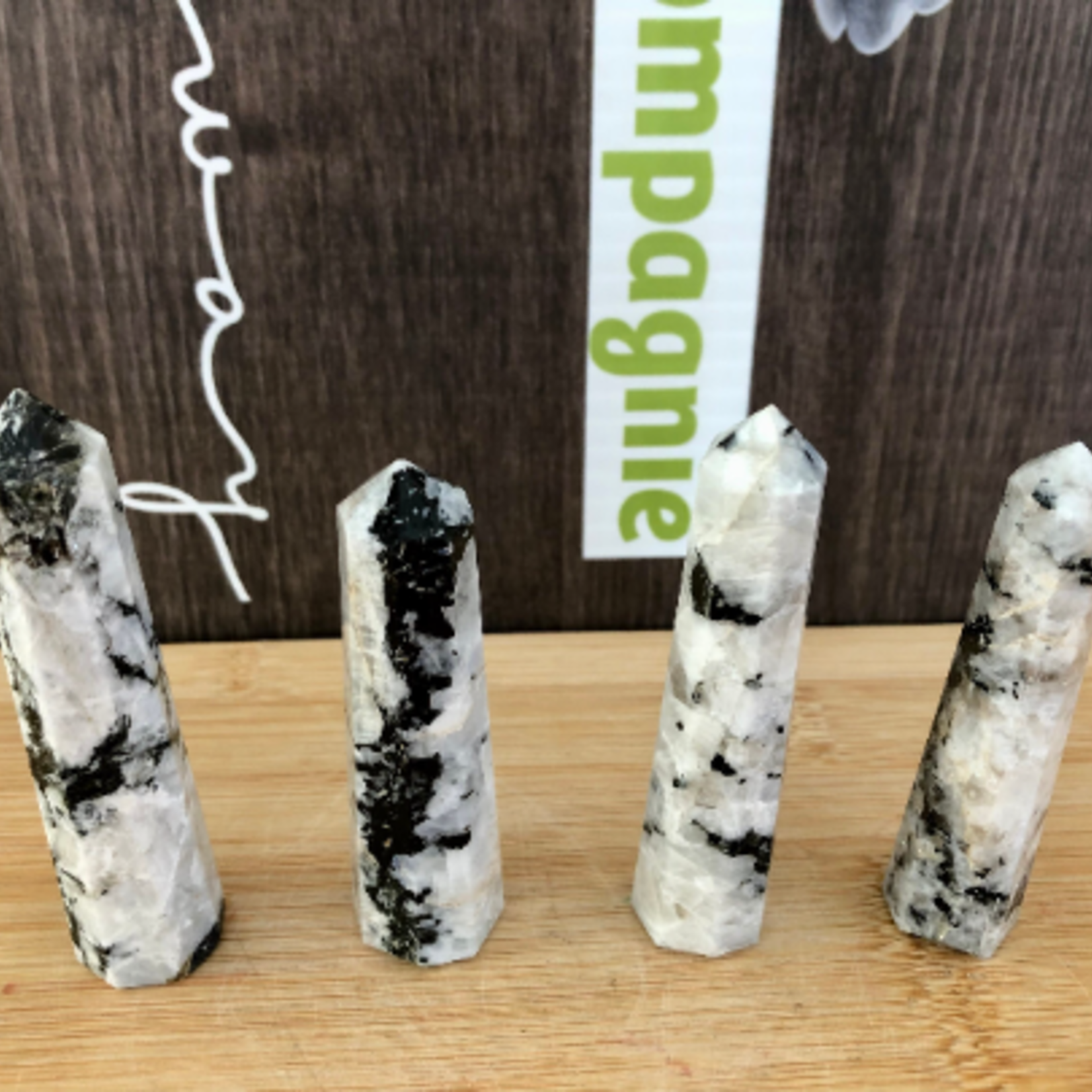 rainbow moonstone obelisk- Symbol of Feminine Power