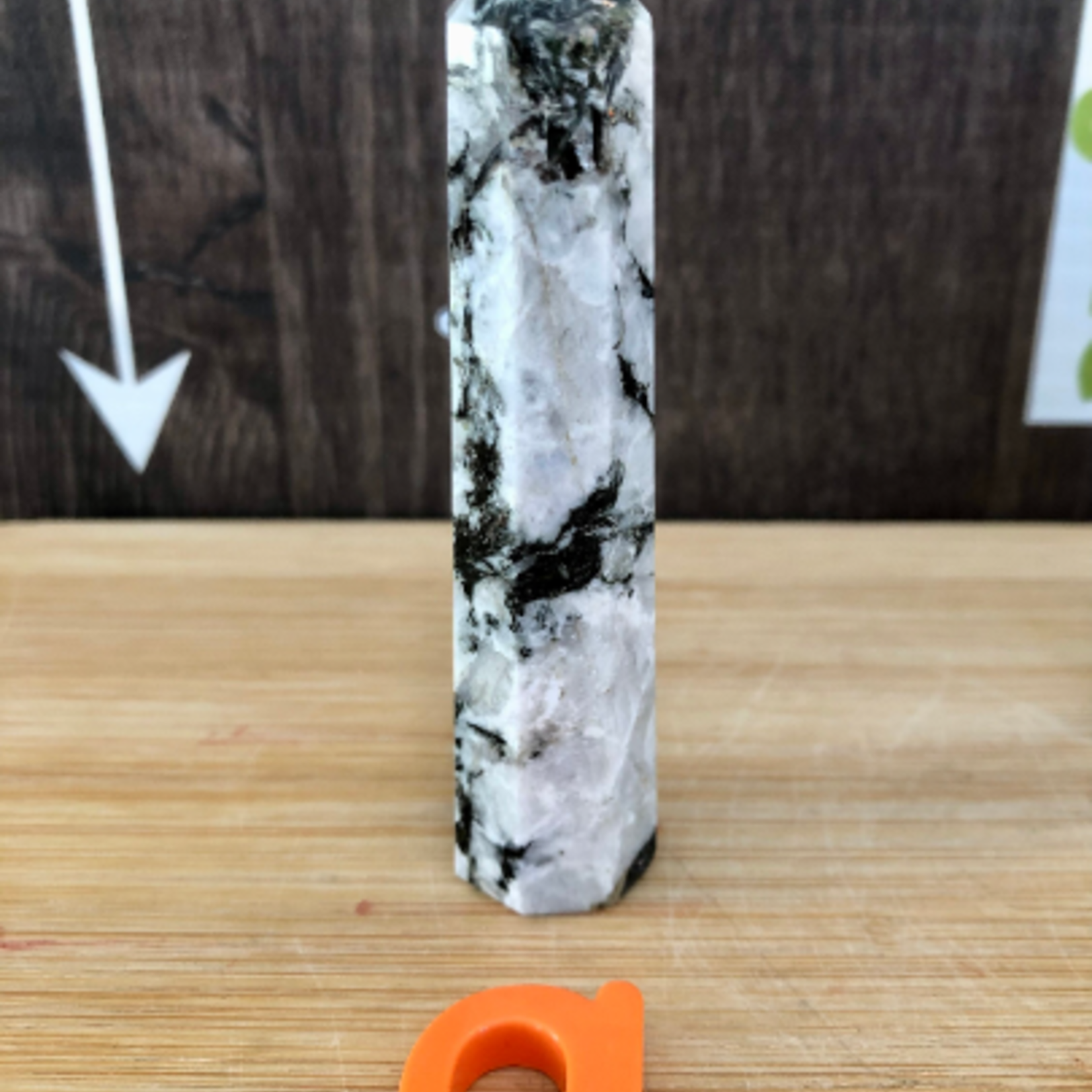 rainbow moonstone obelisk, frequently used to improve intuition, it is said to be able to make wishes come true
