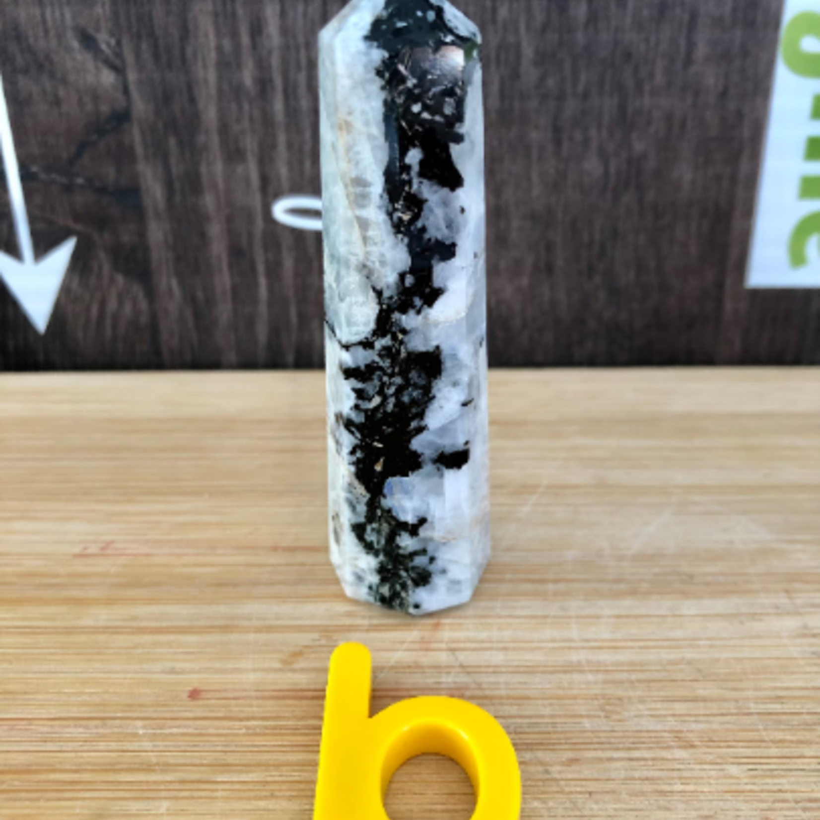 rainbow moonstone obelisk, frequently used to improve intuition, it is said to be able to make wishes come true