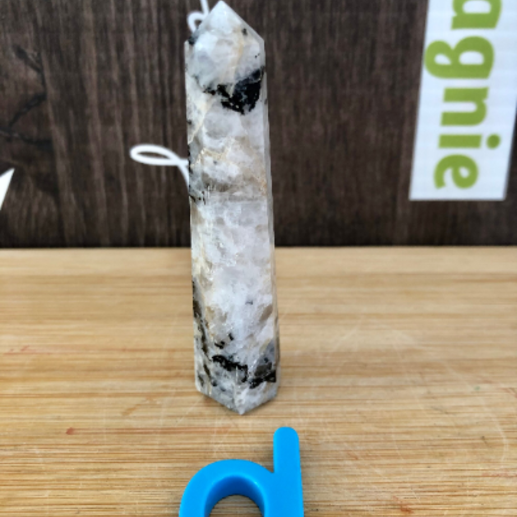 rainbow moonstone obelisk, frequently used to improve intuition, it is said to be able to make wishes come true
