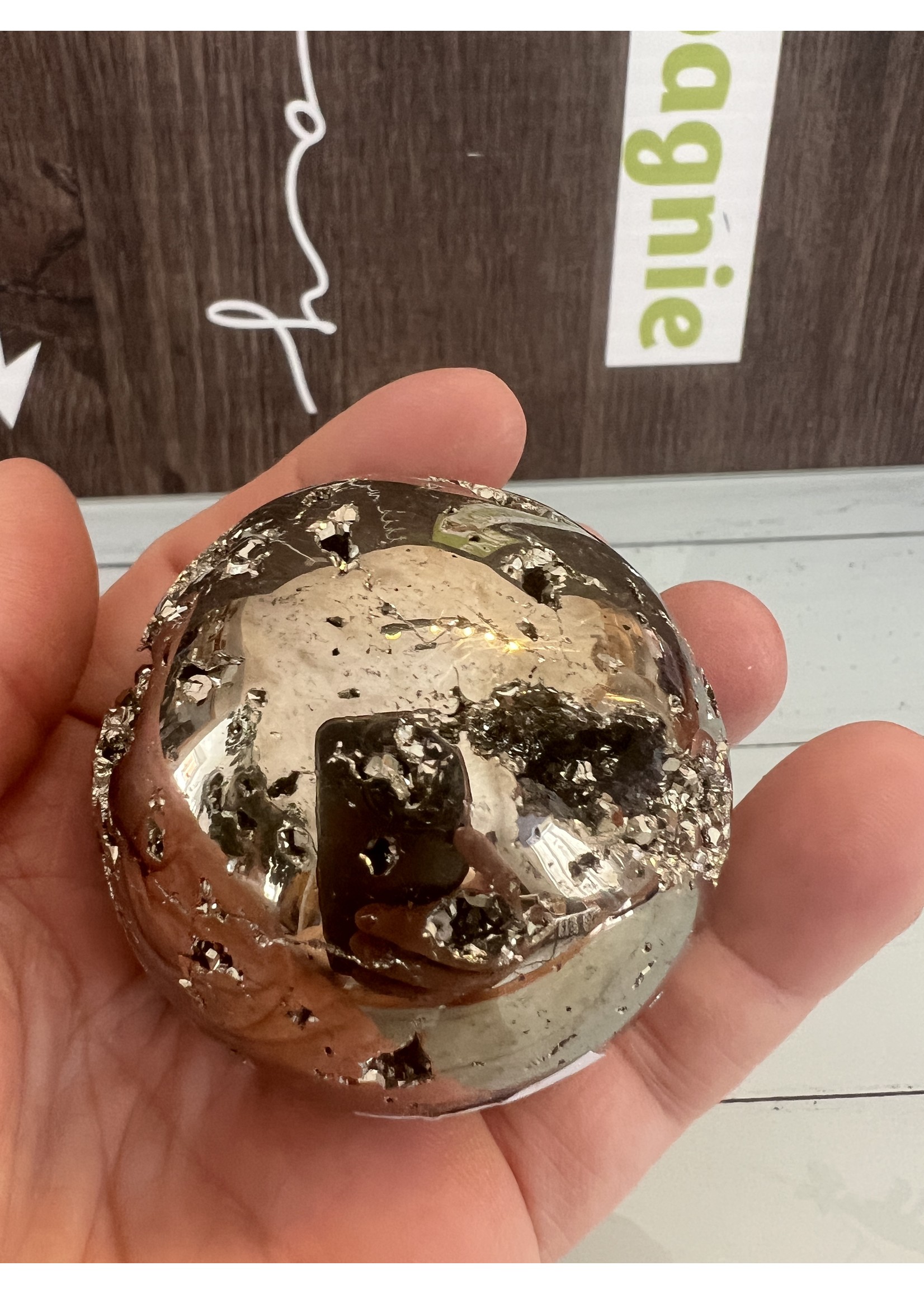 large pyrite crystal ball, large sparkling pyrite sphere, build confidence and improve our faith in life