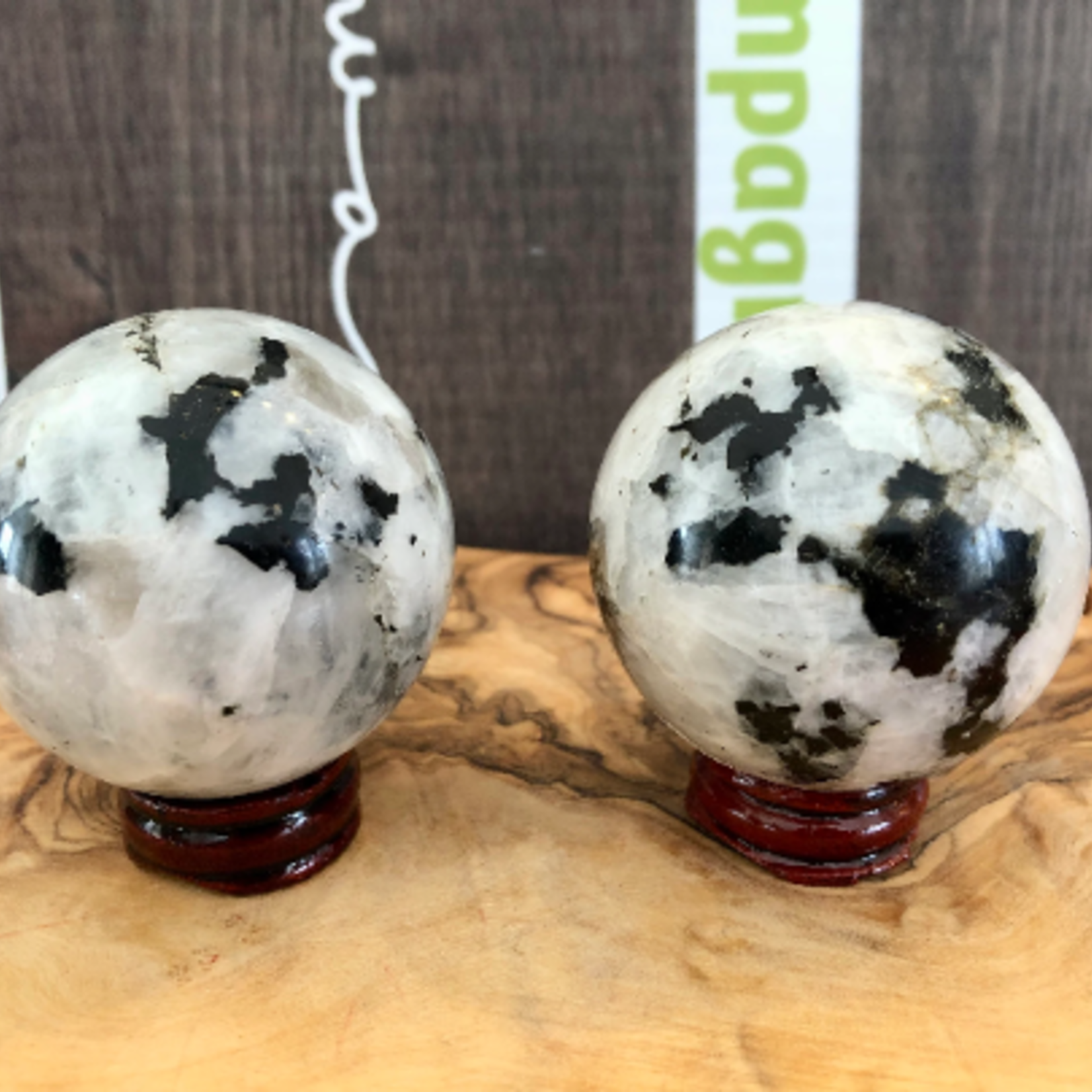 sparkling rainbow moonstone sphere, moonstone crystal, natural rainbow moonstone, has a gentle, calming energy