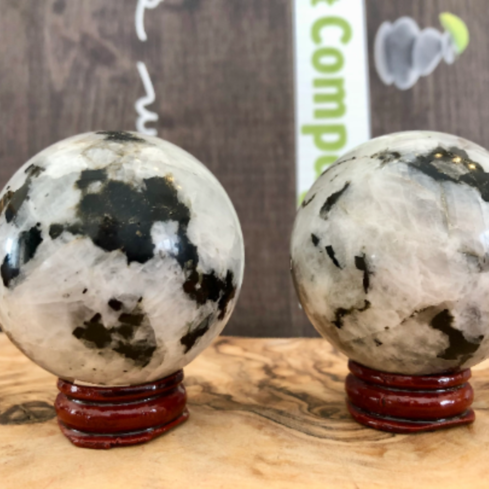 sparkling rainbow moonstone sphere, moonstone crystal, natural rainbow moonstone, has a gentle, calming energy