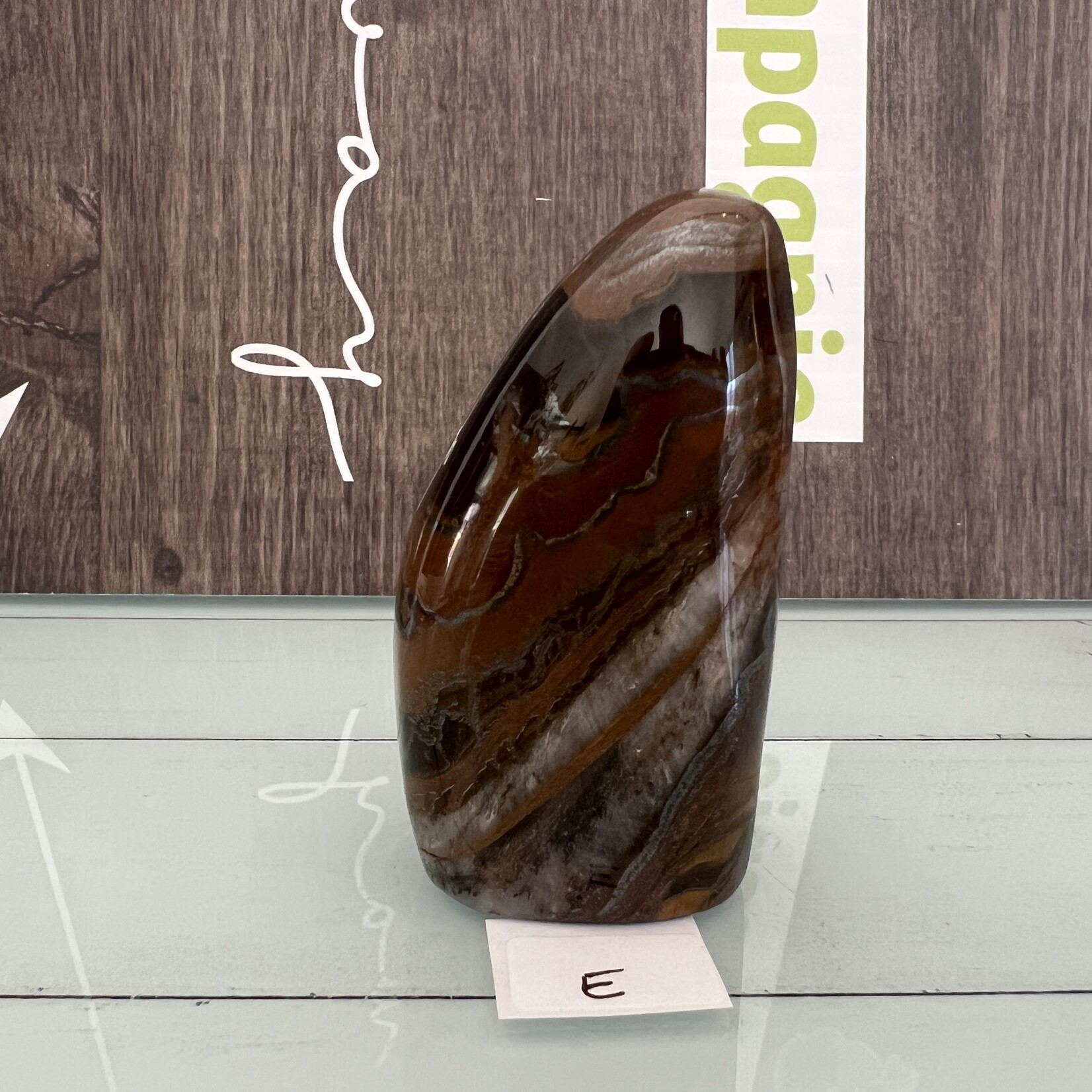 tiger eye stone free form, polished palm, protection stone, gift for him