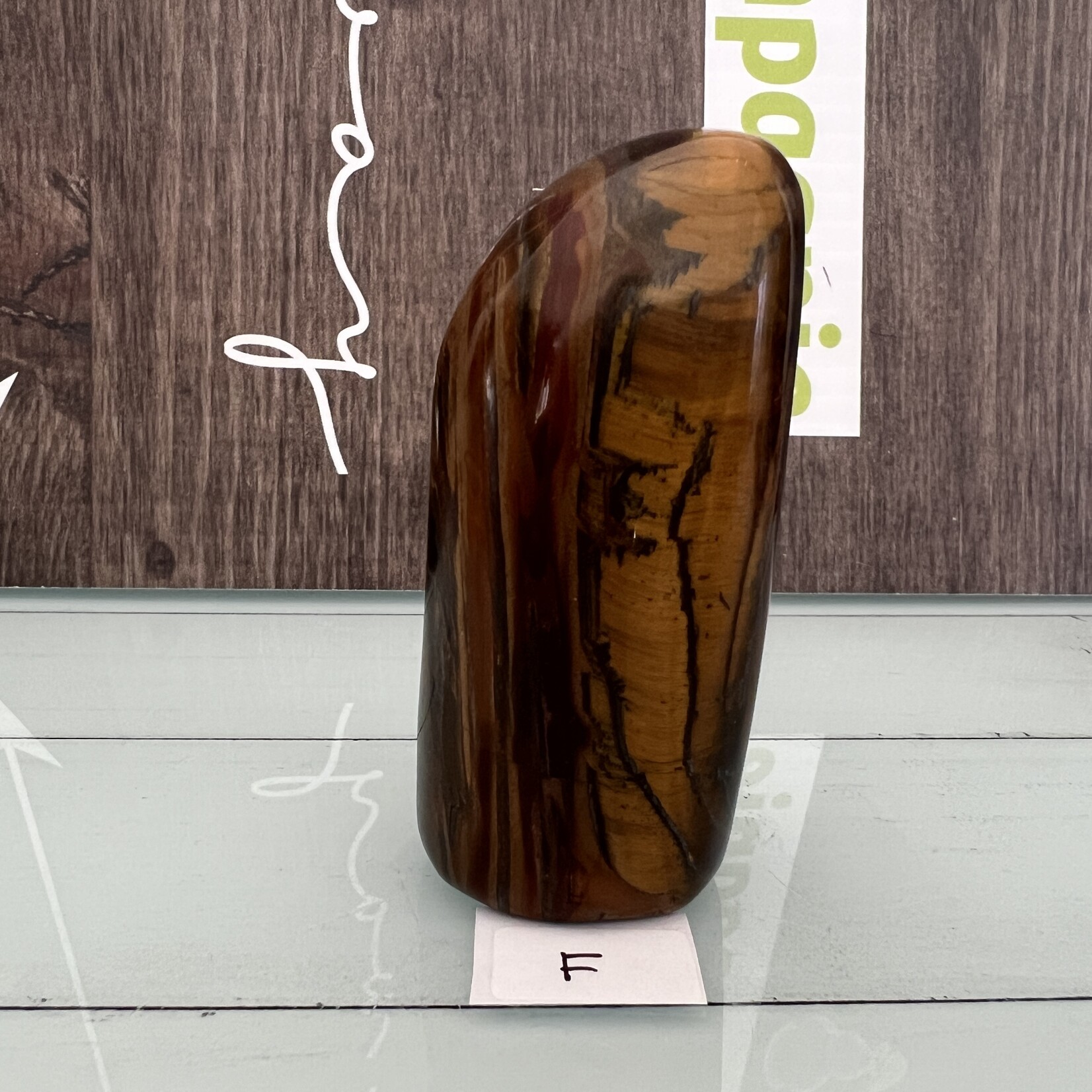 tiger eye stone free form, polished palm, protection stone, gift for him