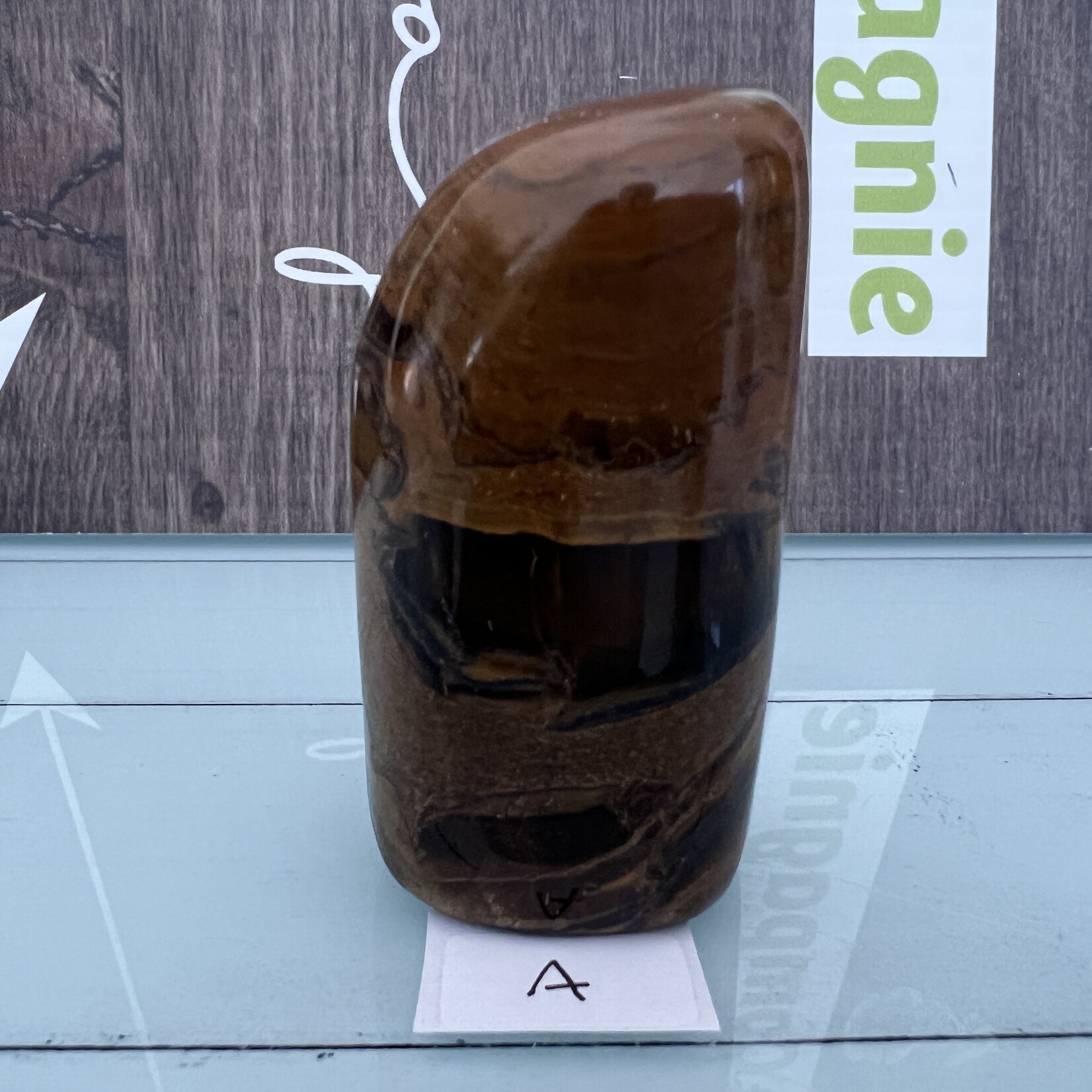 tiger eye stone free form, polished palm, protection stone, gift for him