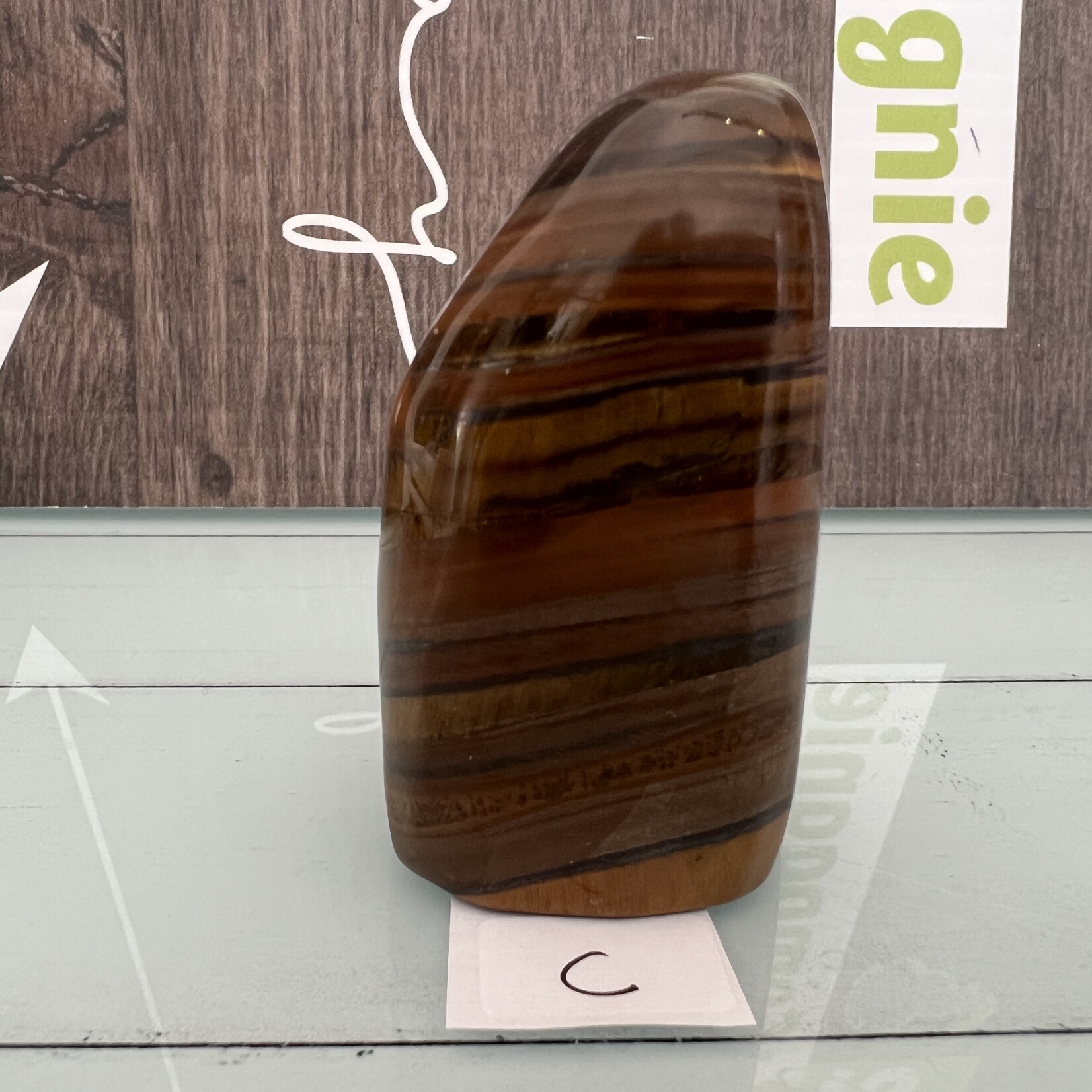 tiger eye stone free form, polished palm, protection stone, gift for him