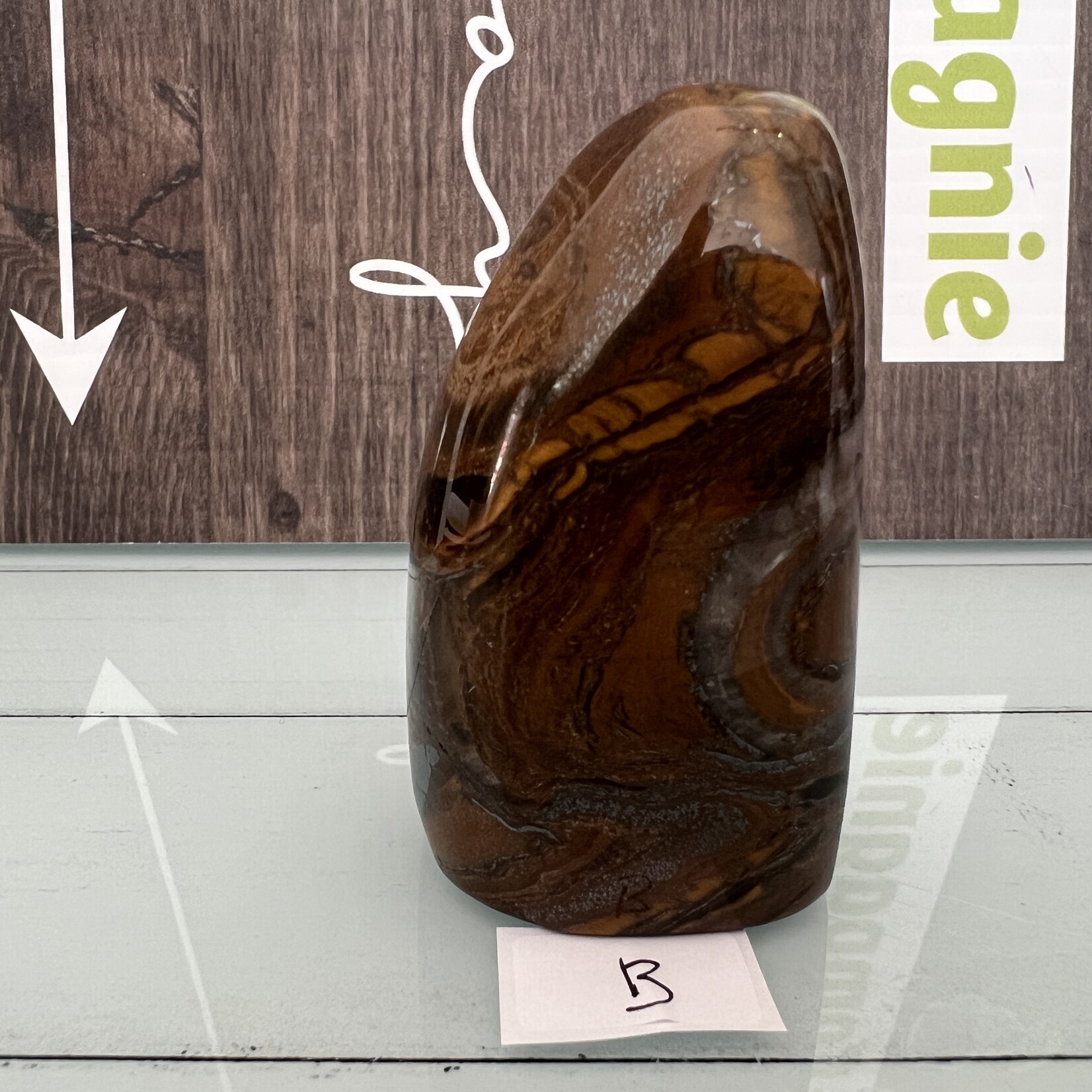 tiger eye stone free form, polished palm, protection stone, gift for him