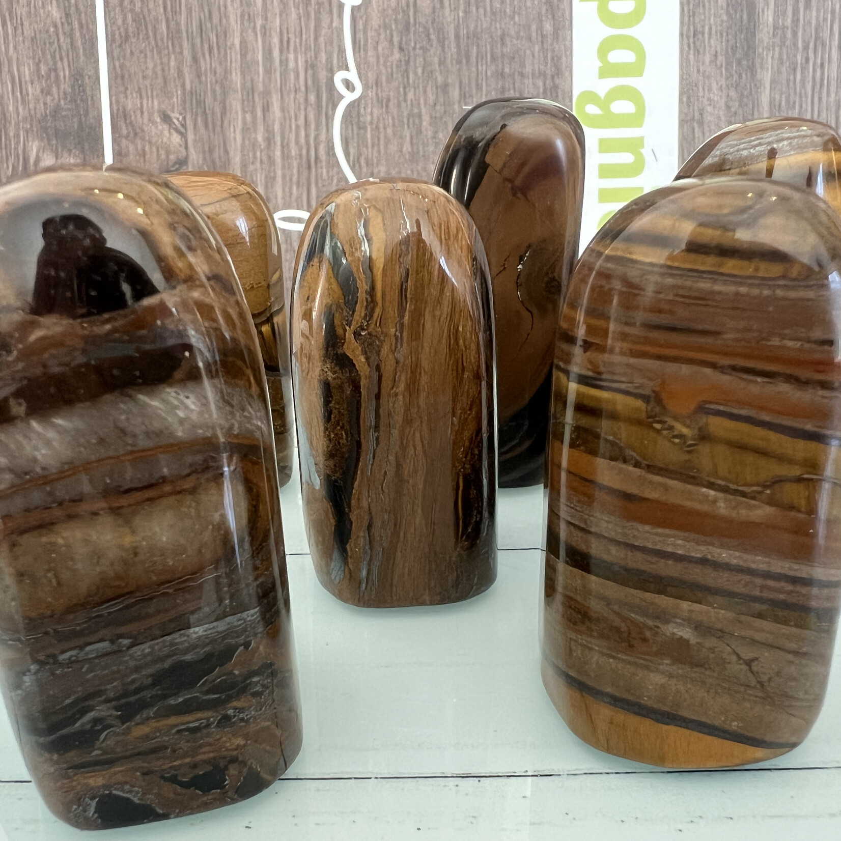 tiger eye stone free form, polished palm, protection stone, gift for him
