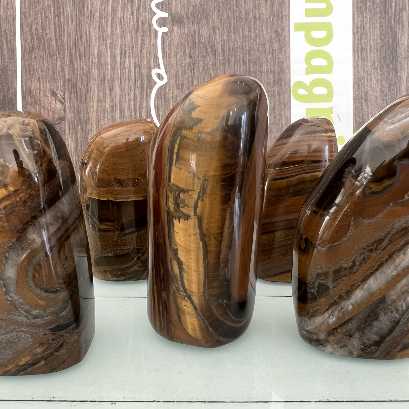 tiger eye stone free form, polished palm, protection stone, gift for him