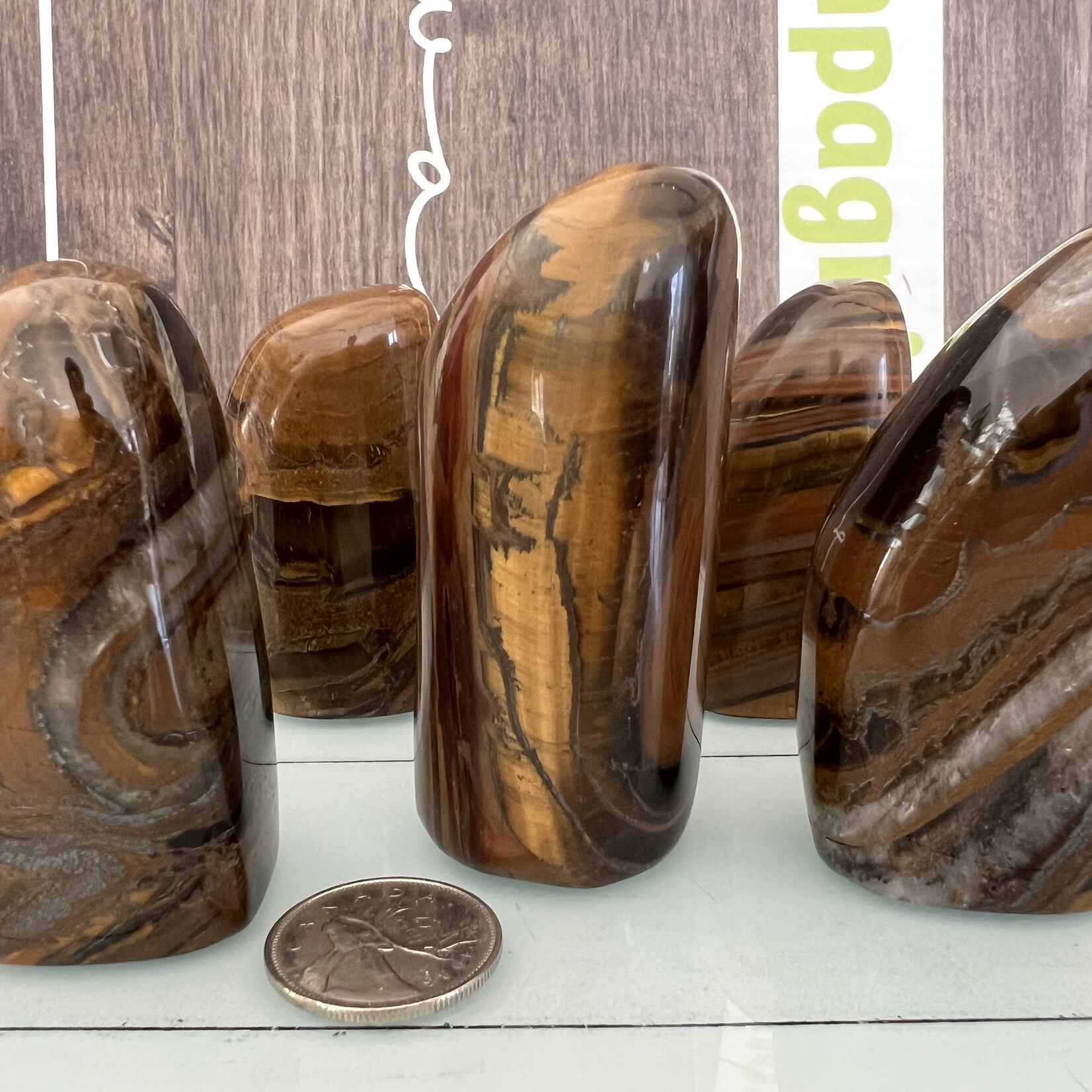 tiger eye stone free form, polished palm, protection stone, gift for him