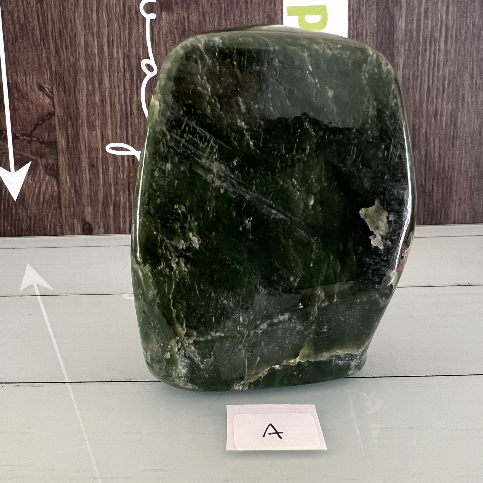 Forme libre de jade vert de qualité supérieure - Pierre de longévité polie pour la sérénité, le renouveau et la chance à la maison - Pierre de longévité polie pour la sérénité, le renouveau et la chance à la maison