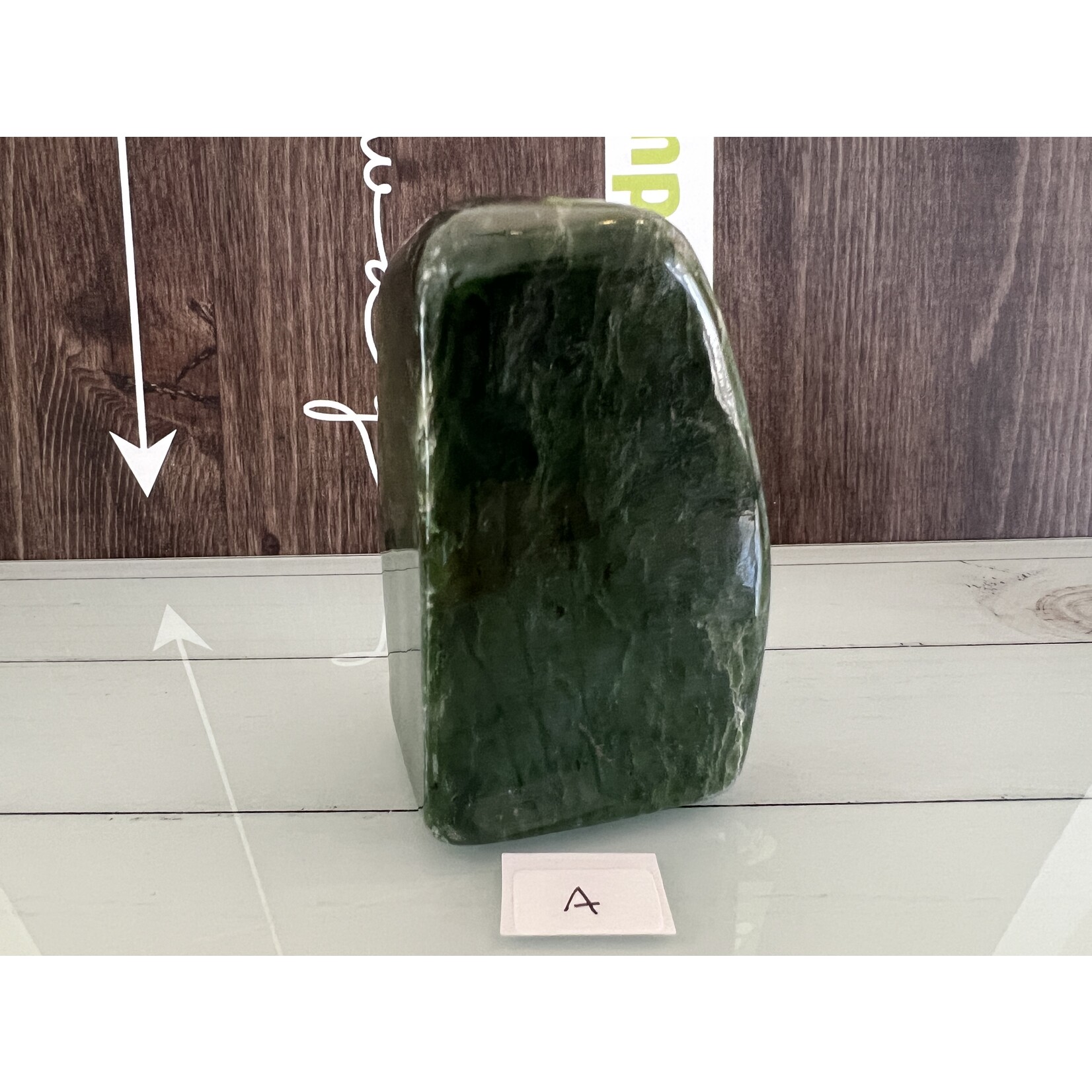 Forme libre de jade vert de qualité supérieure - Pierre de longévité polie pour la sérénité, le renouveau et la chance à la maison - Pierre de longévité polie pour la sérénité, le renouveau et la chance à la maison