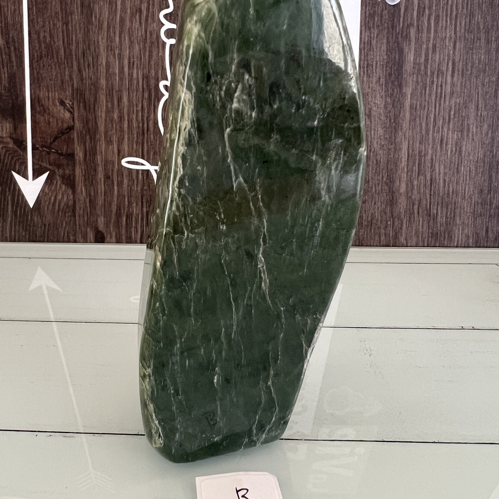 Forme libre de jade vert de qualité supérieure - Pierre de longévité polie pour la sérénité, le renouveau et la chance à la maison - Pierre de longévité polie pour la sérénité, le renouveau et la chance à la maison