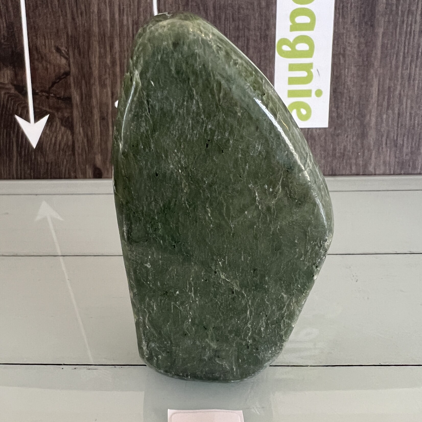 Forme libre de jade vert de qualité supérieure - Pierre de longévité polie pour la sérénité, le renouveau et la chance à la maison - Pierre de longévité polie pour la sérénité, le renouveau et la chance à la maison