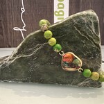 Bracelet fait main en pierre naturelle coeur ajustable