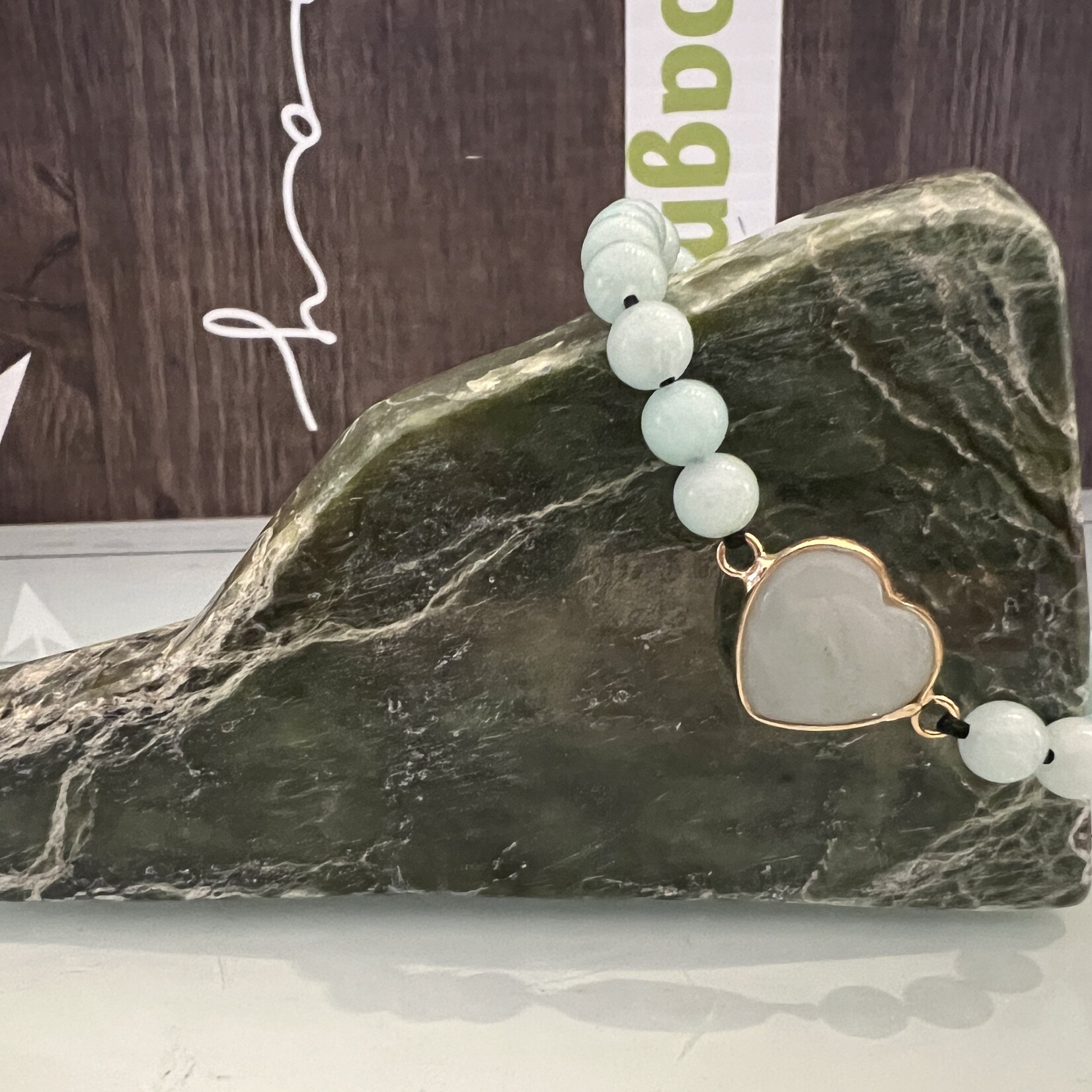 Adjustable Heart Natural Stone Handmade Bracelet - Unisex Wristband with Vibrant Colors