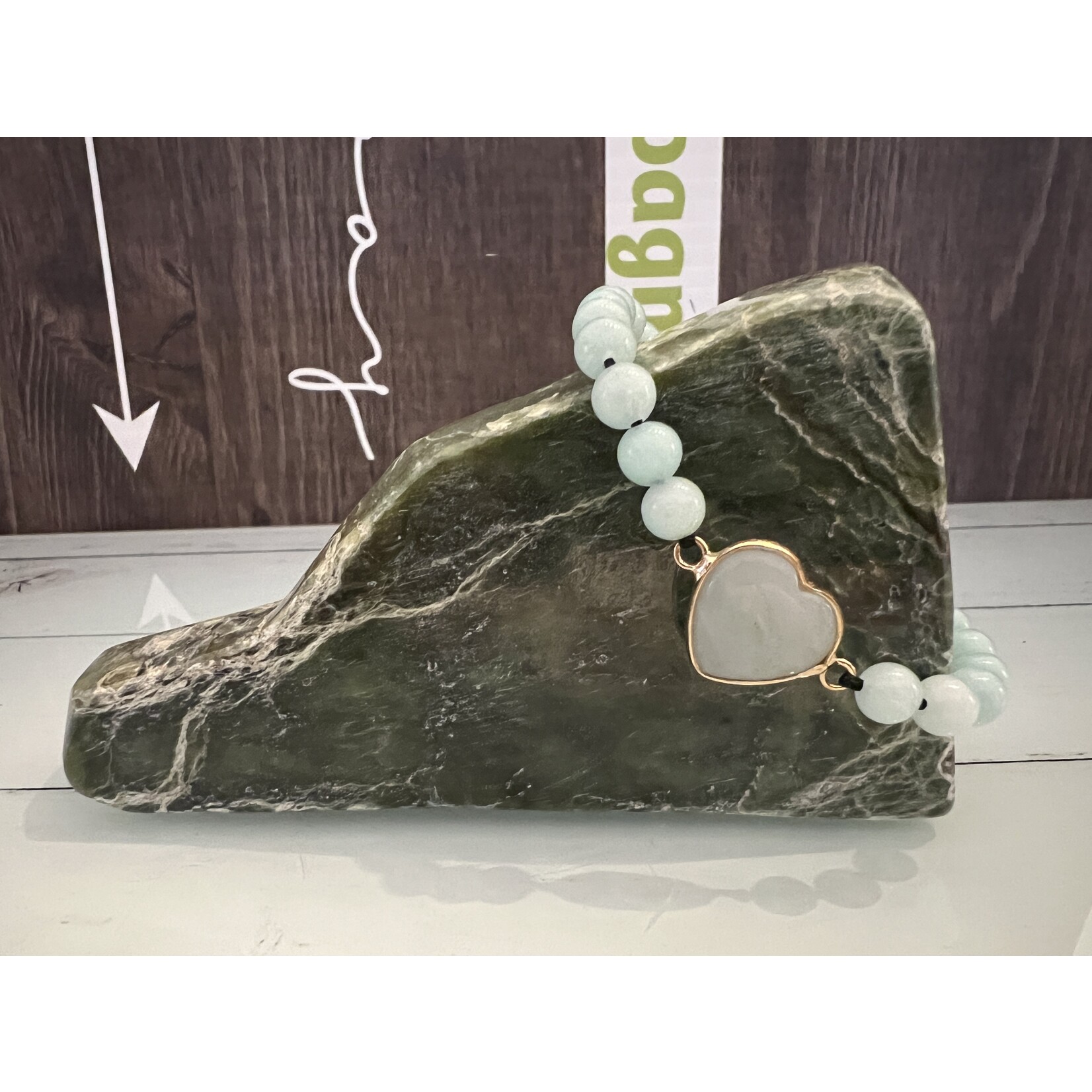 Adjustable Heart Natural Stone Handmade Bracelet - Unisex Wristband with Vibrant Colors