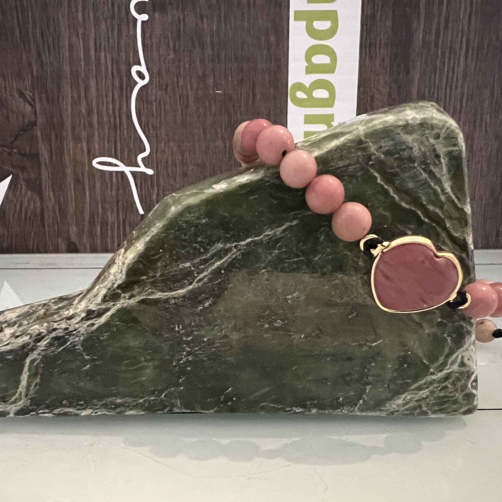 Adjustable Heart Natural Stone Handmade Bracelet - Unisex Wristband with Vibrant Colors