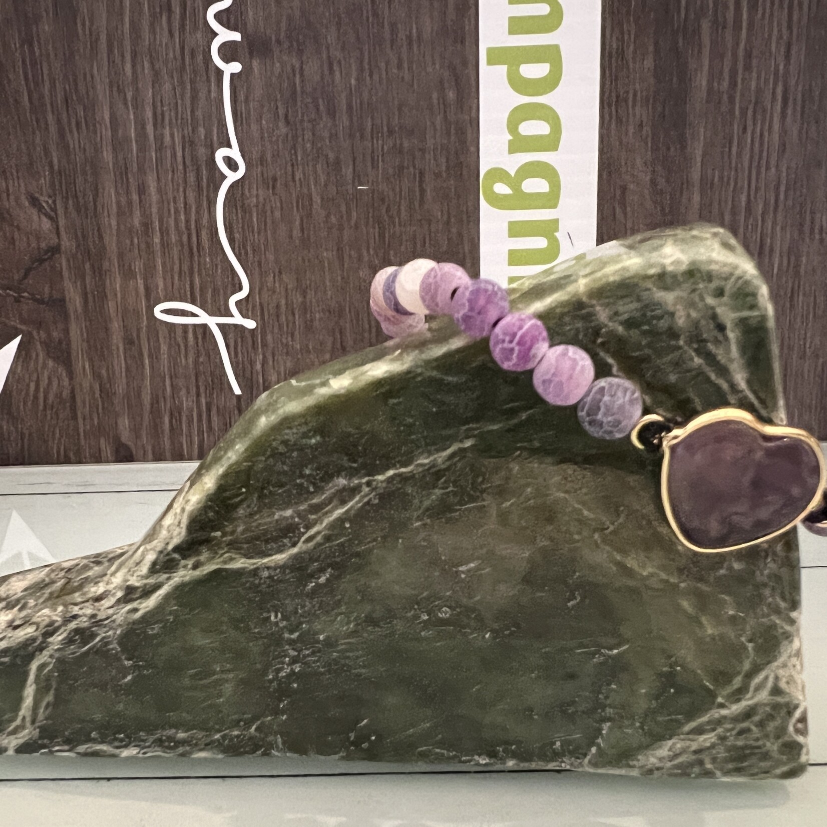 Bracelet fait main en pierre naturelle coeur ajustable - Bracelet unisexe aux couleurs vibrantes