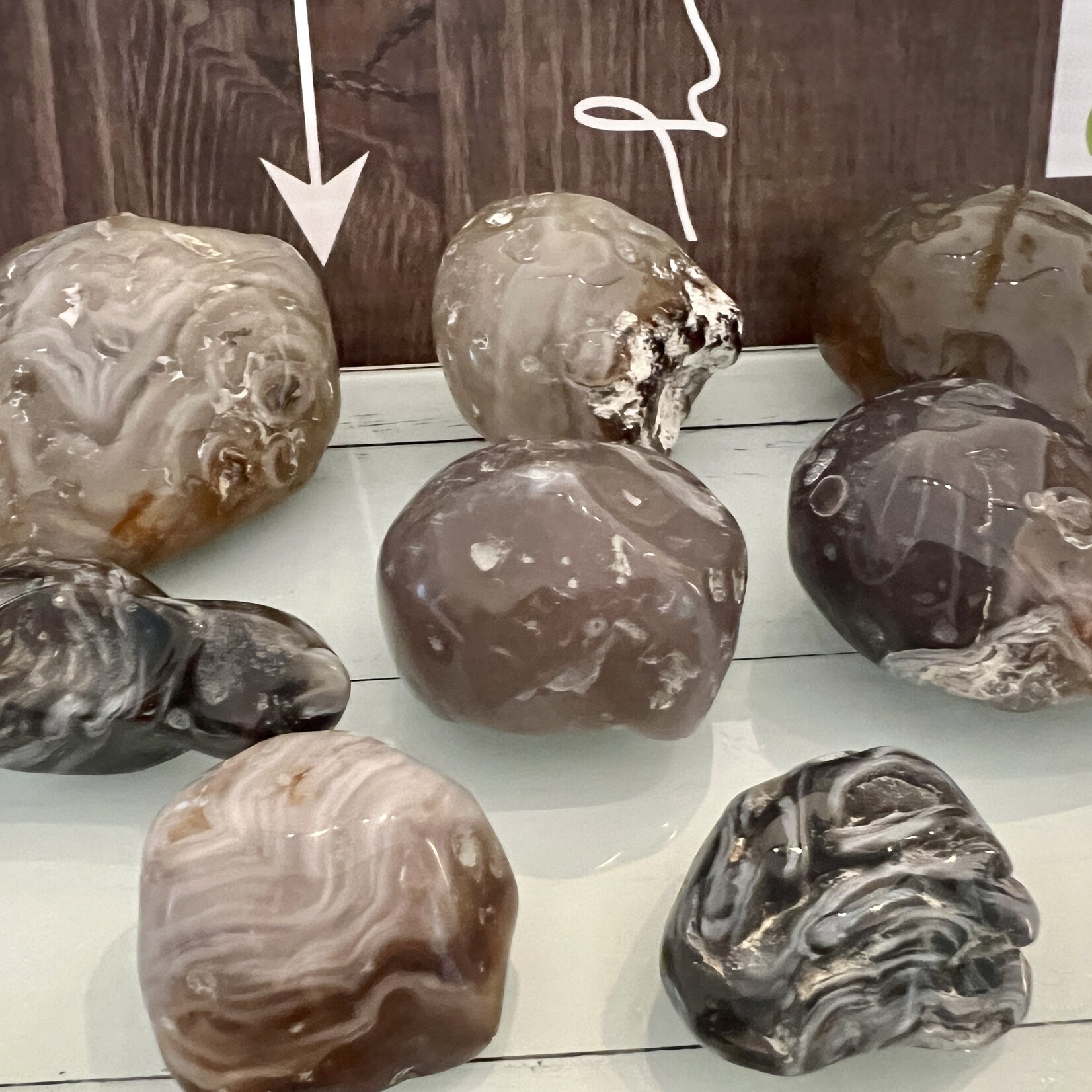 Agate Enhydre brésilienne exquise - Pierre rare avec inclusion d’eau - Équilibre les éléments terre et eau