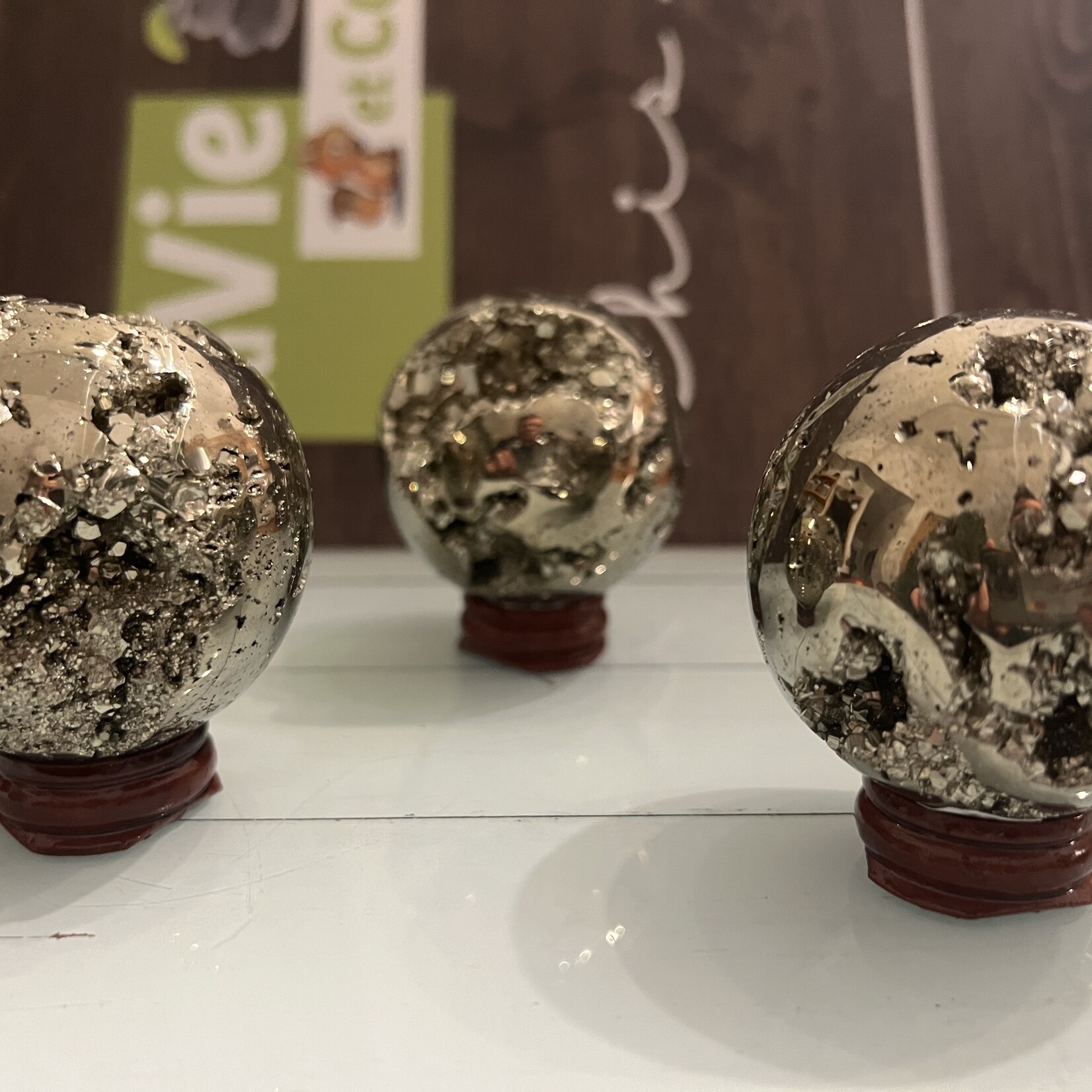 Large Sparkling Pyrite Sphere - Strength, Vitality, Creativity