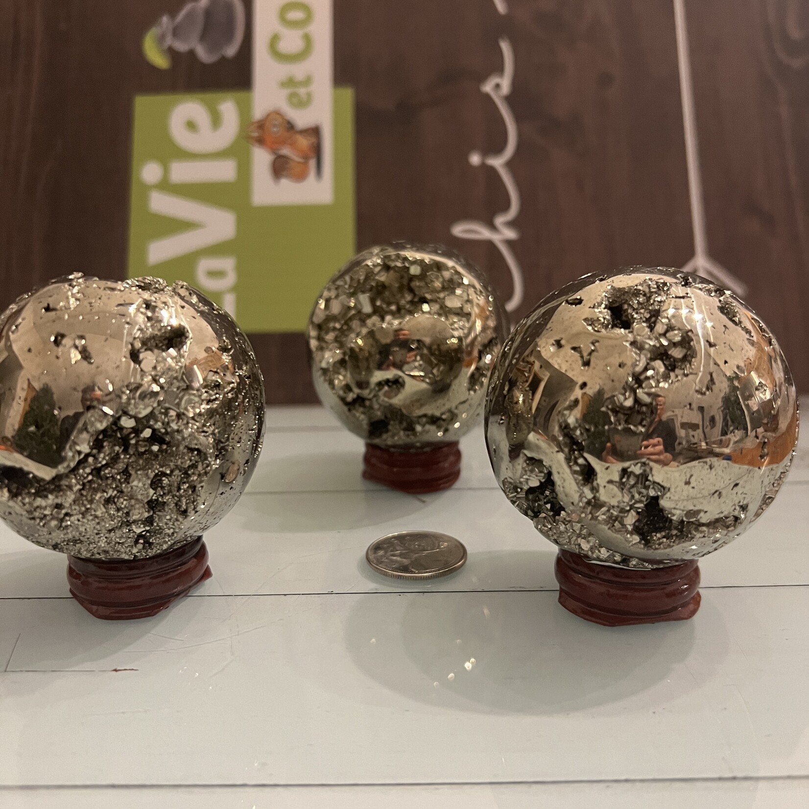 Large Sparkling Pyrite Sphere - Strength, Vitality, Creativity