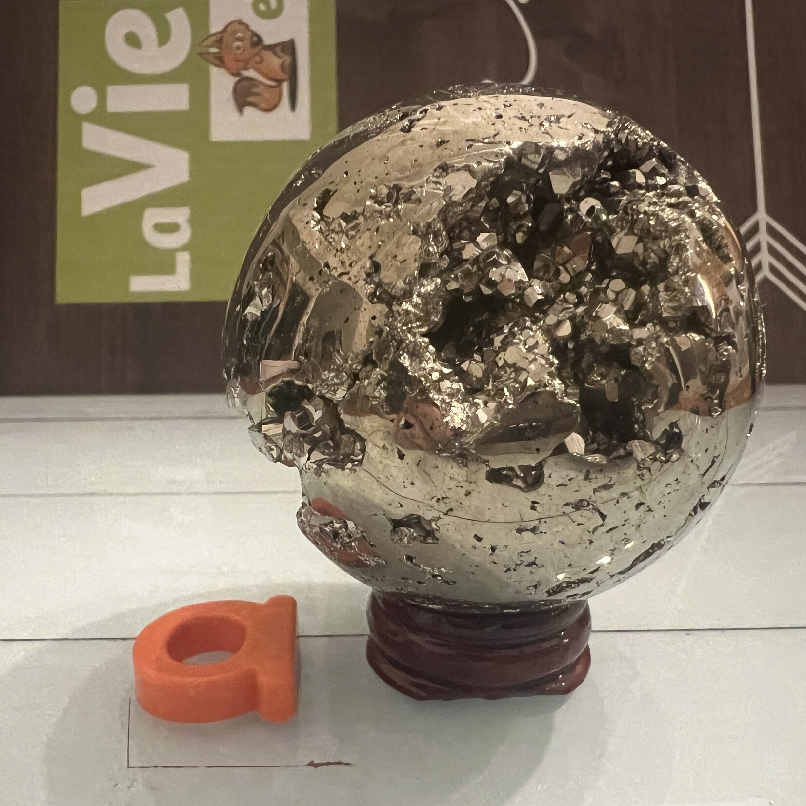 Large Sparkling Pyrite Sphere - Strength, Vitality, Creativity