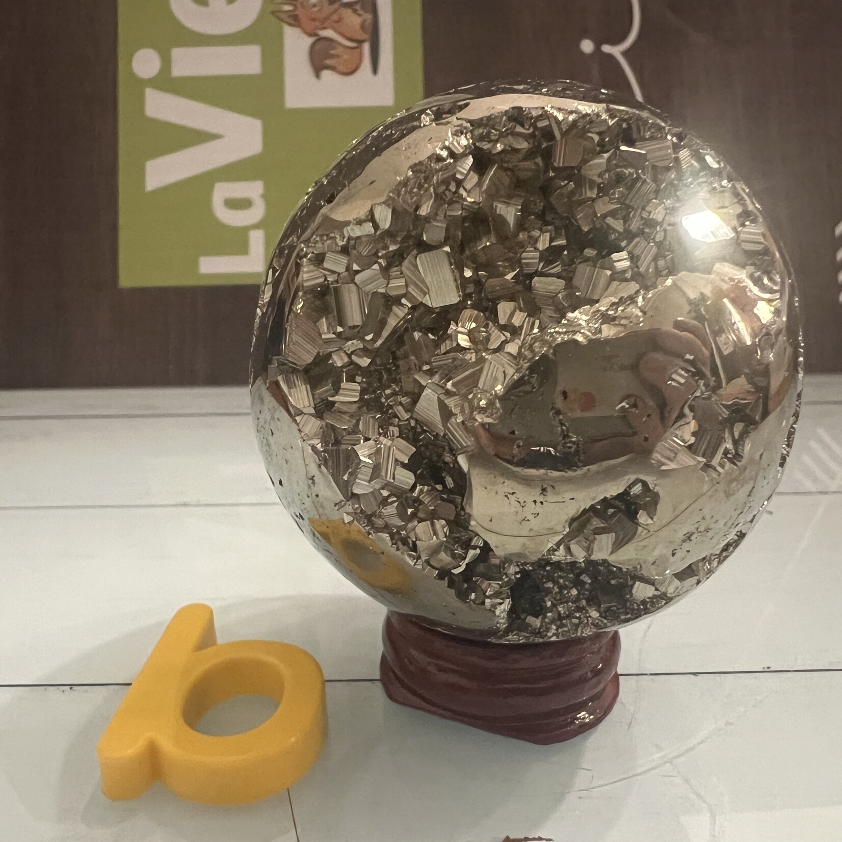 Large Sparkling Pyrite Sphere - Strength, Vitality, Creativity
