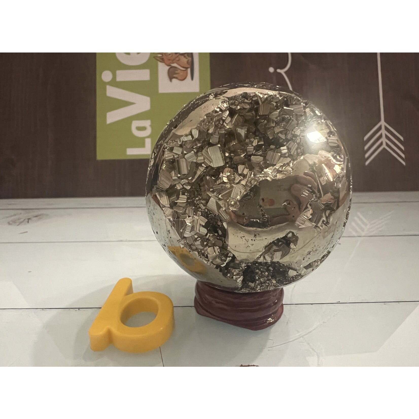 Large Sparkling Pyrite Sphere - Strength, Vitality, Creativity
