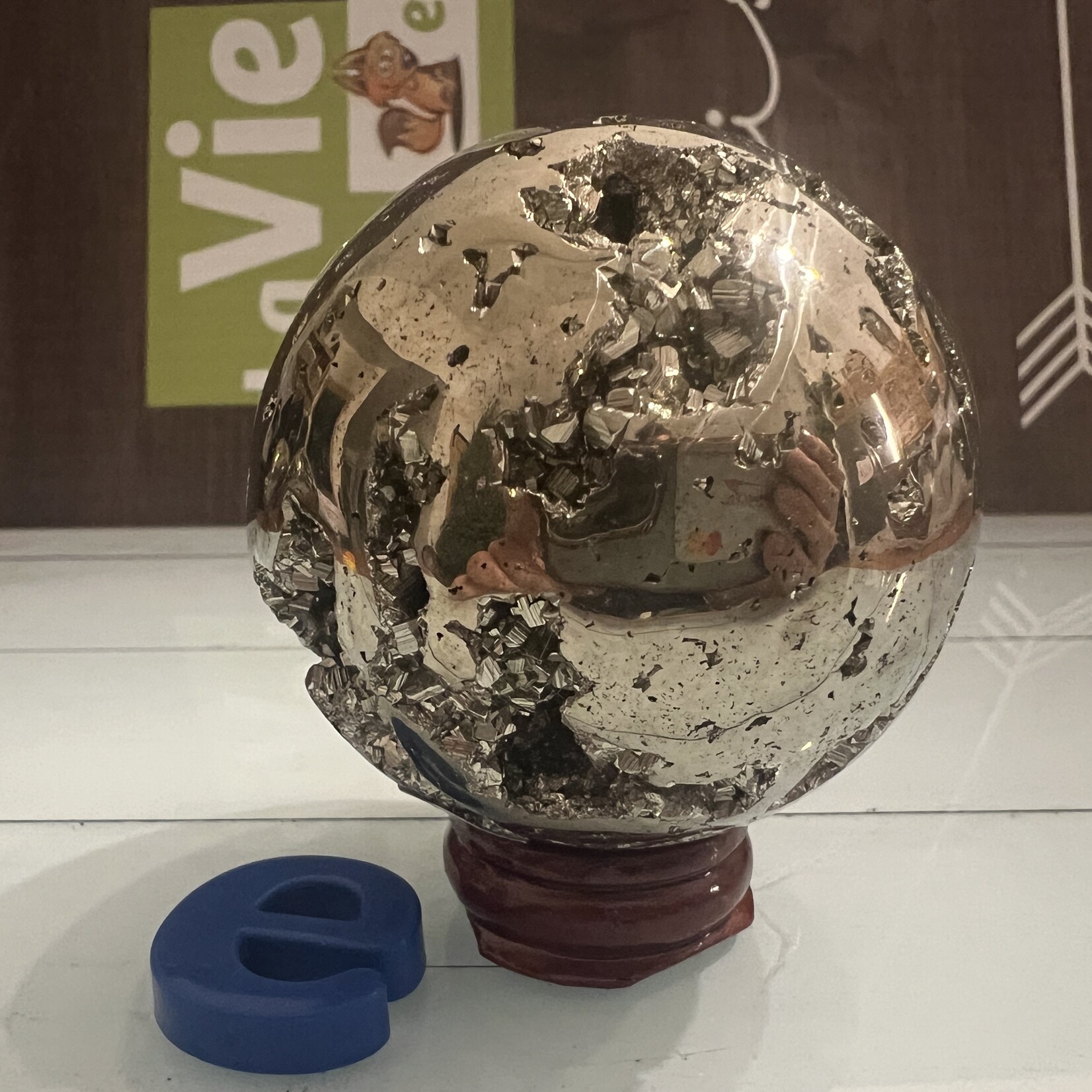 Large Sparkling Pyrite Sphere - Strength, Vitality, Creativity