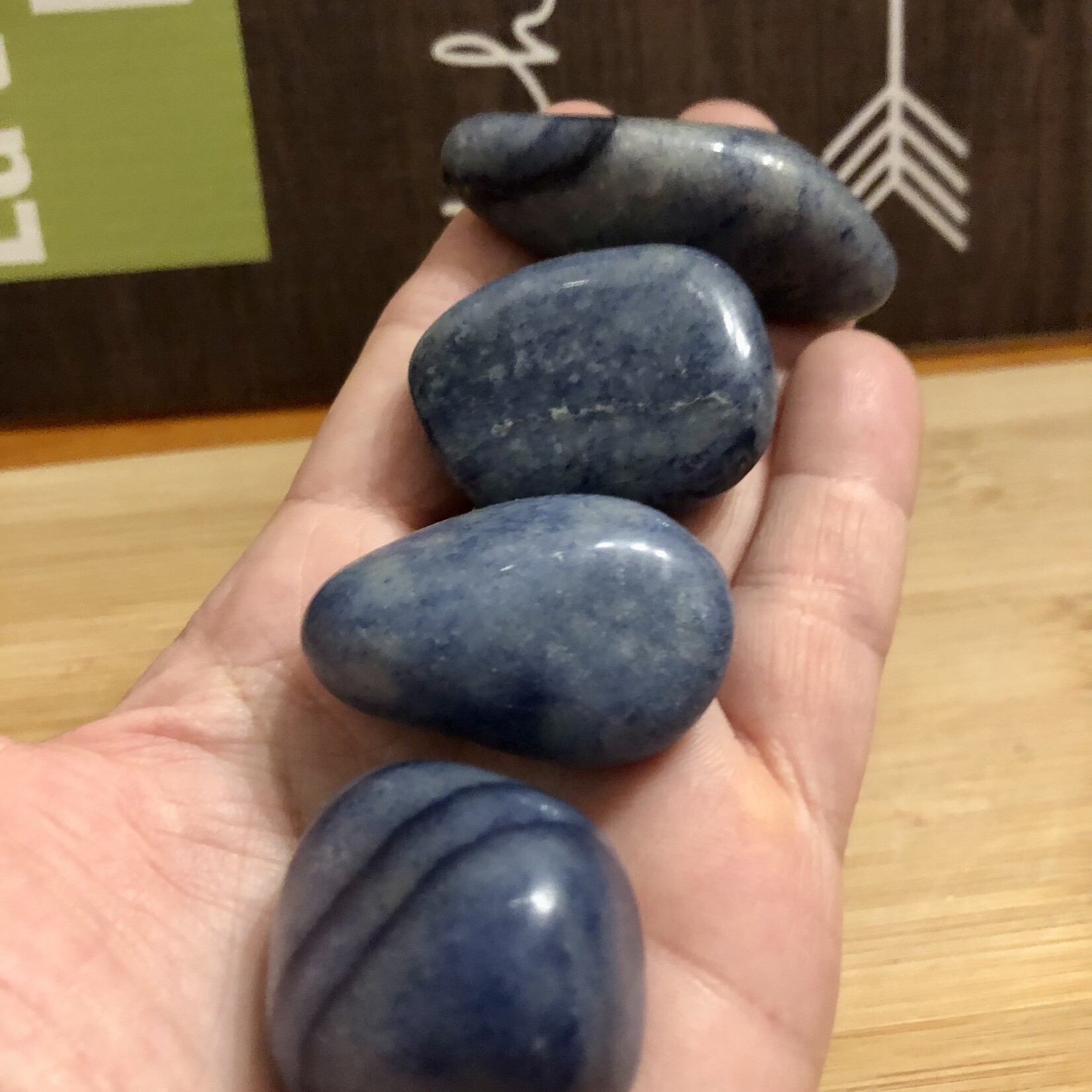 Pierre Roulée d'Aventurine Bleue et Verte - Énergie Masculine et Calme
