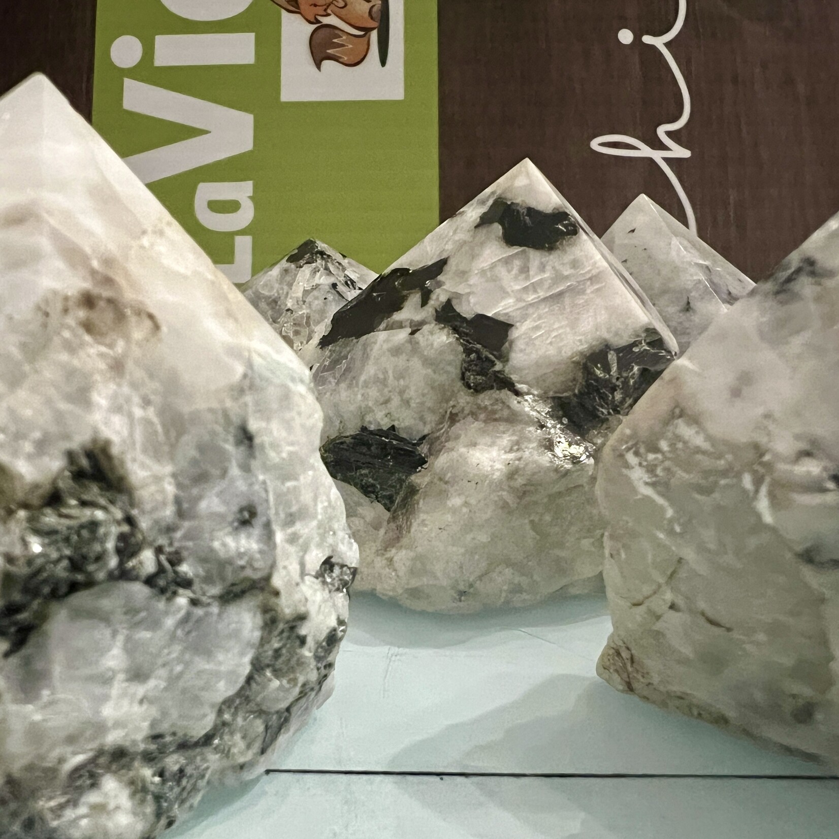 Radiant Rainbow Moonstone Pyramid- Spiritual Harmony
